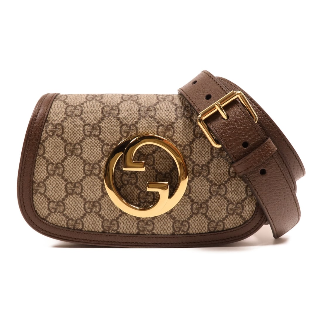 Gucci Blondie GG belt bag brown coated canvas GHW: Gucci Blondie GG belt bag brown coated canvas GHW This Gucci Blondie GG belt bag features a brown PVC coated canvas exterior and gold-tone hardware. Designed for women, it offers a compact and stylish