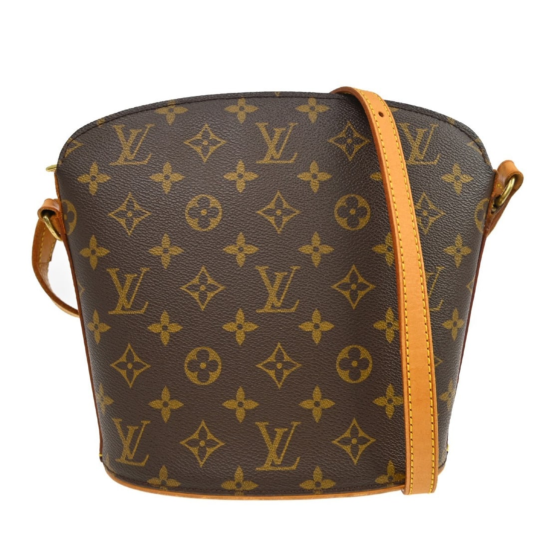 Louis Vuitton Drouot Monogram Crossbody Bag M51290: Louis Vuitton Drouot Monogram Crossbody Bag M51290 This Louis Vuitton Drouot shoulder bag features the iconic monogram canvas leather exterior with a brown finish and beige crossbody strap. Designed i