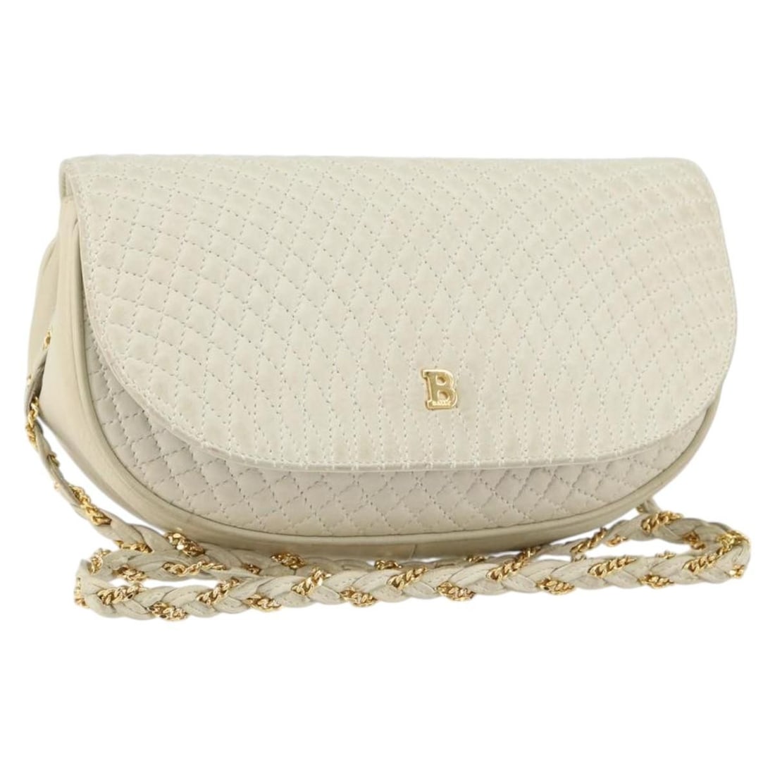 BALLY White Gold Leather Shoulder Bag Authentic Italy (1 of 18)