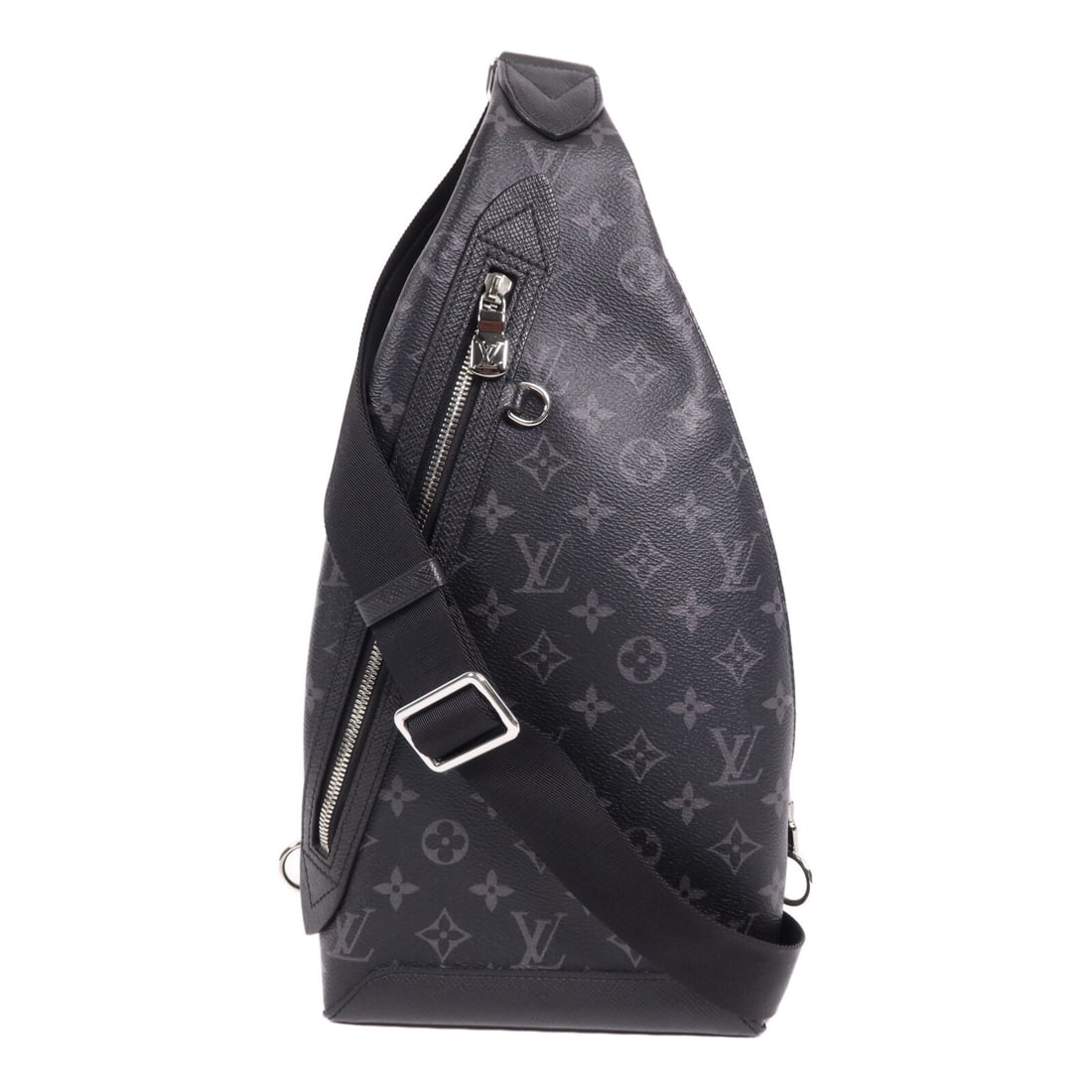 Louis Vuitton Taigarama Black Duo Slingbag M30936 Shoulder Bag: Louis Vuitton Taigarama Black Duo Slingbag M30936 Shoulder Bag This Louis Vuitton Duo Slingbag Shoulder Bag from the Taigarama collection features a sleek black PVC coated canvas exterior. Designed fo
