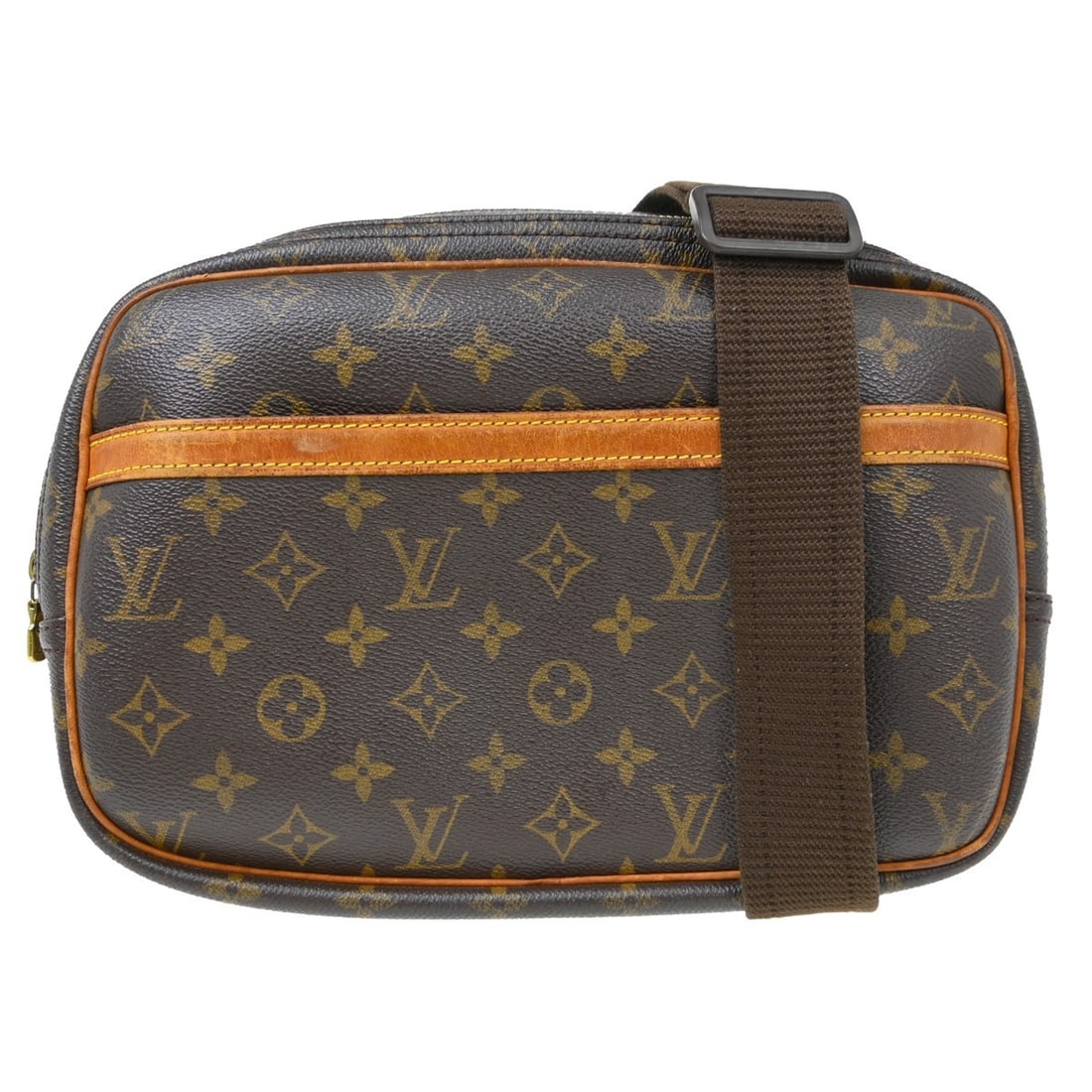 Louis Vuitton Reporter PM Monogram Crossbody Shoulder Bag M45254: Louis Vuitton Reporter PM Monogram Crossbody Shoulder Bag M45254 This Louis Vuitton Reporter PM shoulder bag features the iconic Monogram canvas with brown leather accents and an adjustable crossbody 