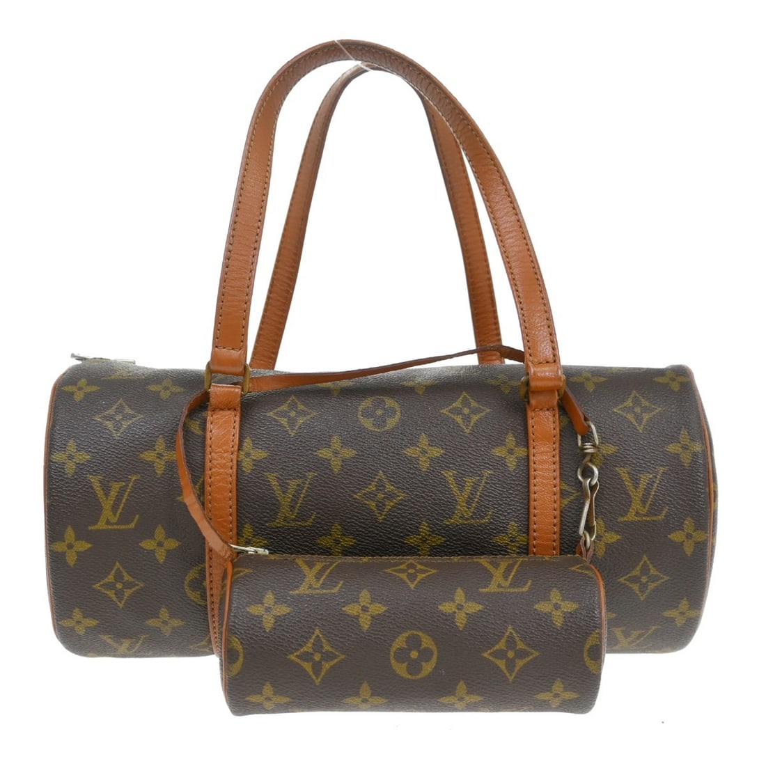 Louis Vuitton Papillon 30 Monogram Canvas Handbag: Louis Vuitton Papillon 30 Monogram Canvas Handbag This is a vintage Louis Vuitton Papillon 30 handbag crafted in the iconic monogram canvas with brown leather handles and trim. The bag features a zip 