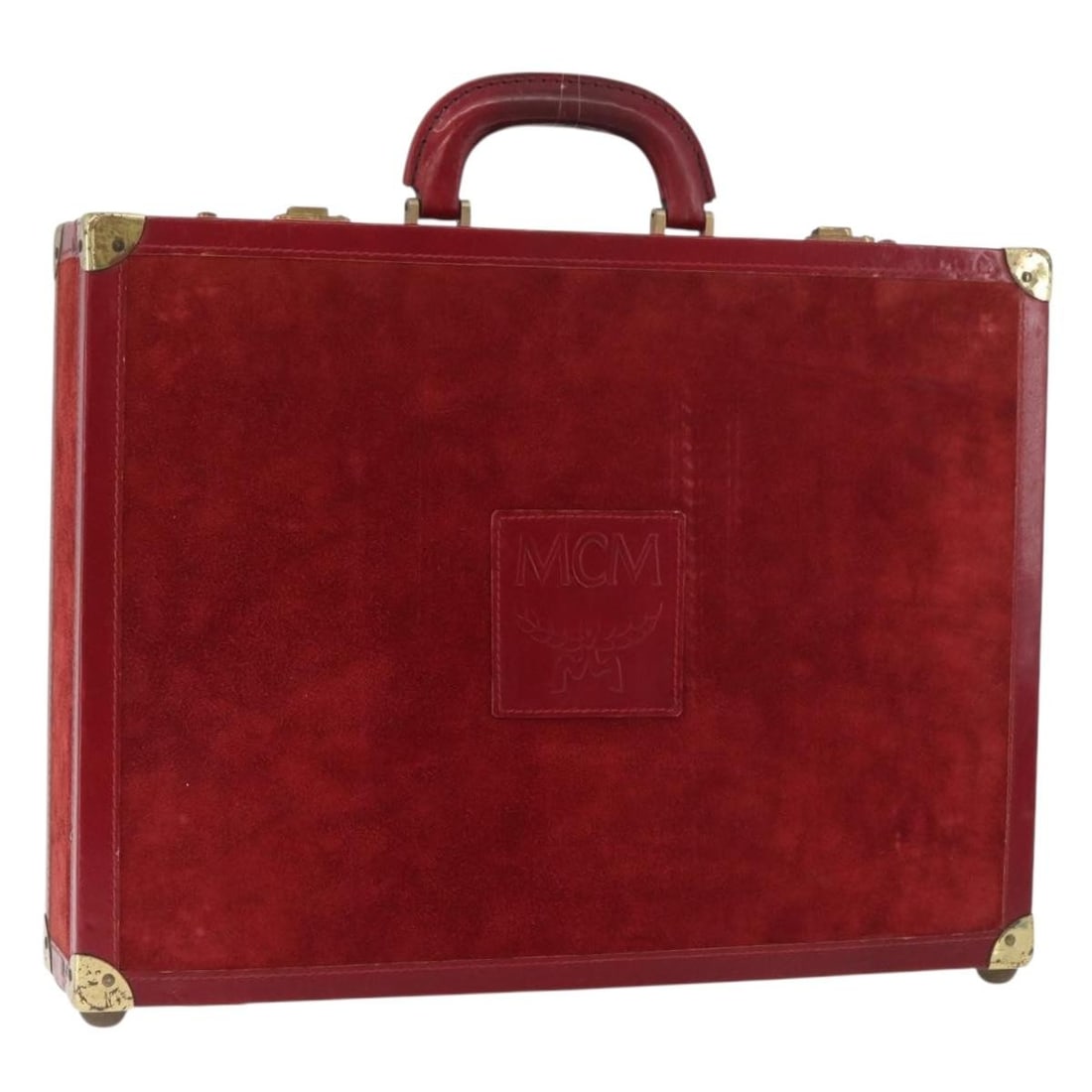 MCM Suede Trunk Bag Red Gold Germany (1 of 18)