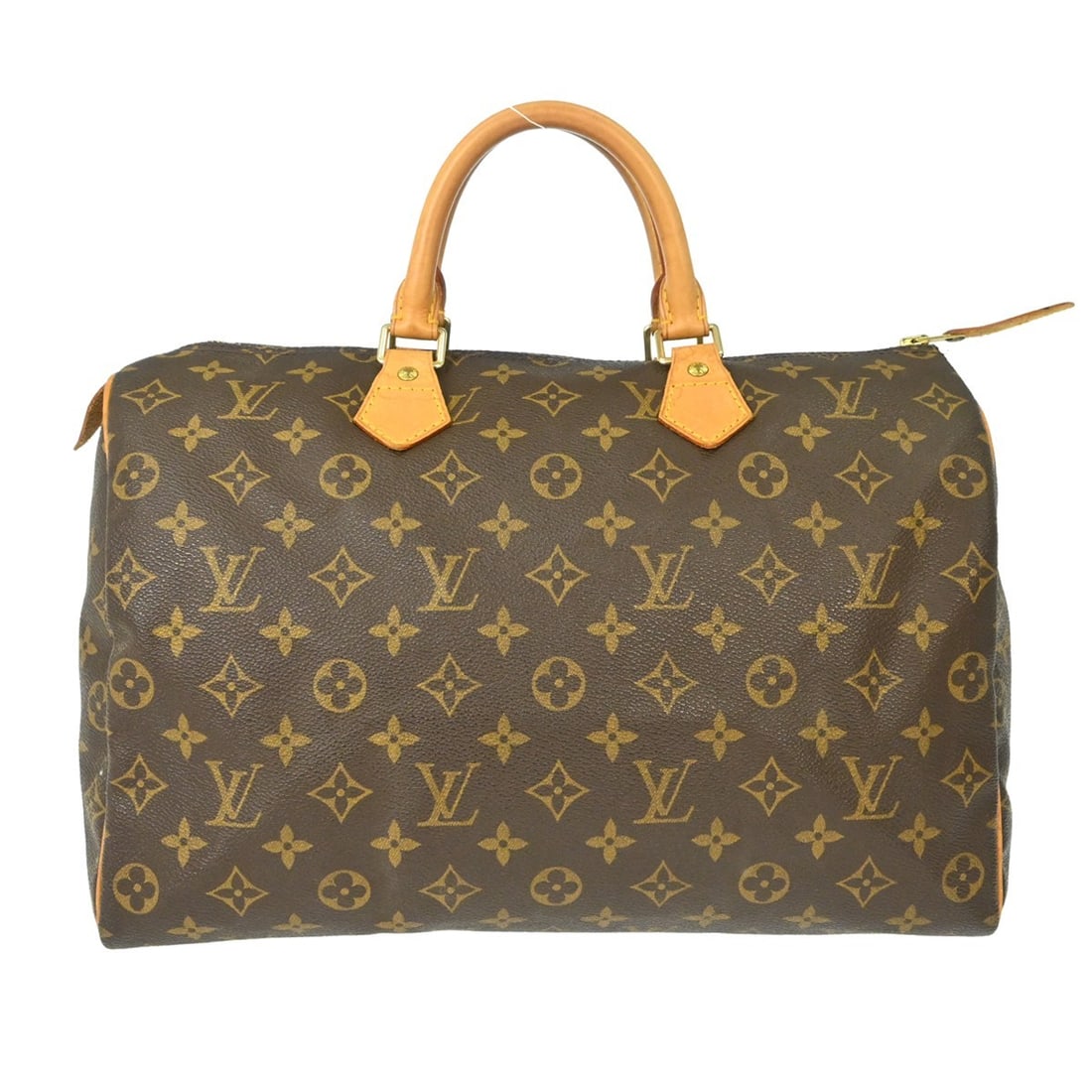 Louis Vuitton Speedy Brown Canvas Tote Style Bag: Louis Vuitton Speedy Brown Canvas Tote Style Bag This Louis Vuitton Speedy handbag features the brand's iconic monogram canvas in brown. Designed for women, it is crafted from durable canvas material 