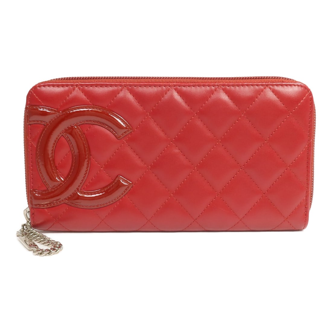 CHANEL Cambon CC Red Calfskin Zip Wallet: CHANEL Cambon CC Red Calfskin Zip Wallet This CHANEL Cambon long wallet features a classic zip-around design crafted from luxurious red calfskin leather. Designed for women, it combines both elegance 