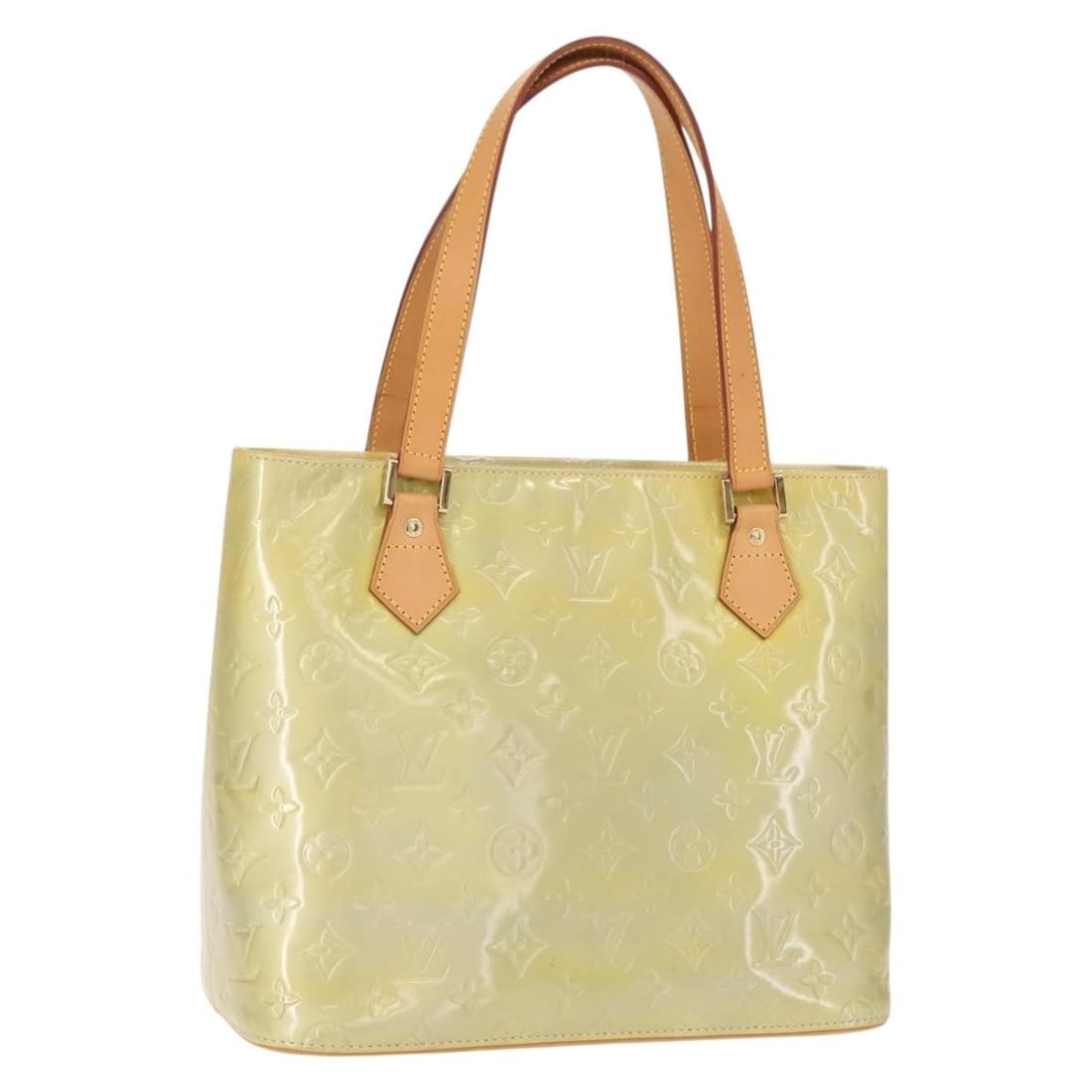 LOUIS VUITTON Monogram Vernis Houston Hand Bag Gris M91053 Auth TH0011: LOUIS VUITTON Monogram Vernis Houston Hand Bag Gris M91053 Auth TH0011 Experience the elegance of the LOUIS VUITTON Monogram Vernis Houston Hand Bag in an exquisite Gris color. Crafted from high-quali