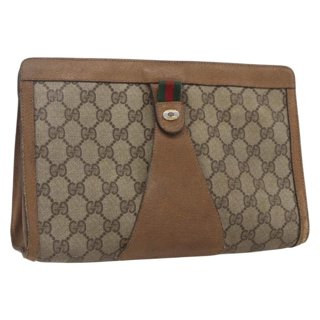 Red Beige GG Supreme Web Sherry Line Gucci Clutch Bag 89 01 033 (1 of 18)