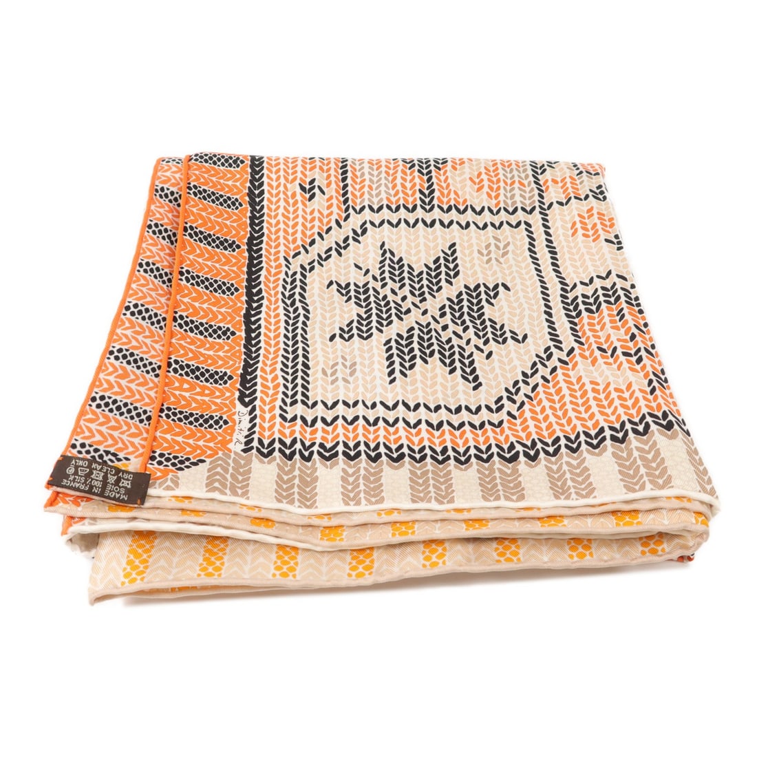 Hermes Silk 90x90 Orange Beige Women's Scarf: Hermes Silk 90x90 Orange Beige Women's Scarf This Hermes scarf is crafted from luxurious silk in a vibrant orange and beige color palette. Designed for women, it features a classic square shape and re