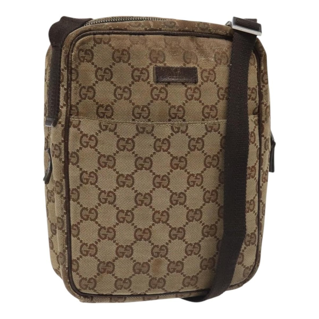Beige GG Canvas Shoulder Purse by Gucci Model 122759 (1 of 18)