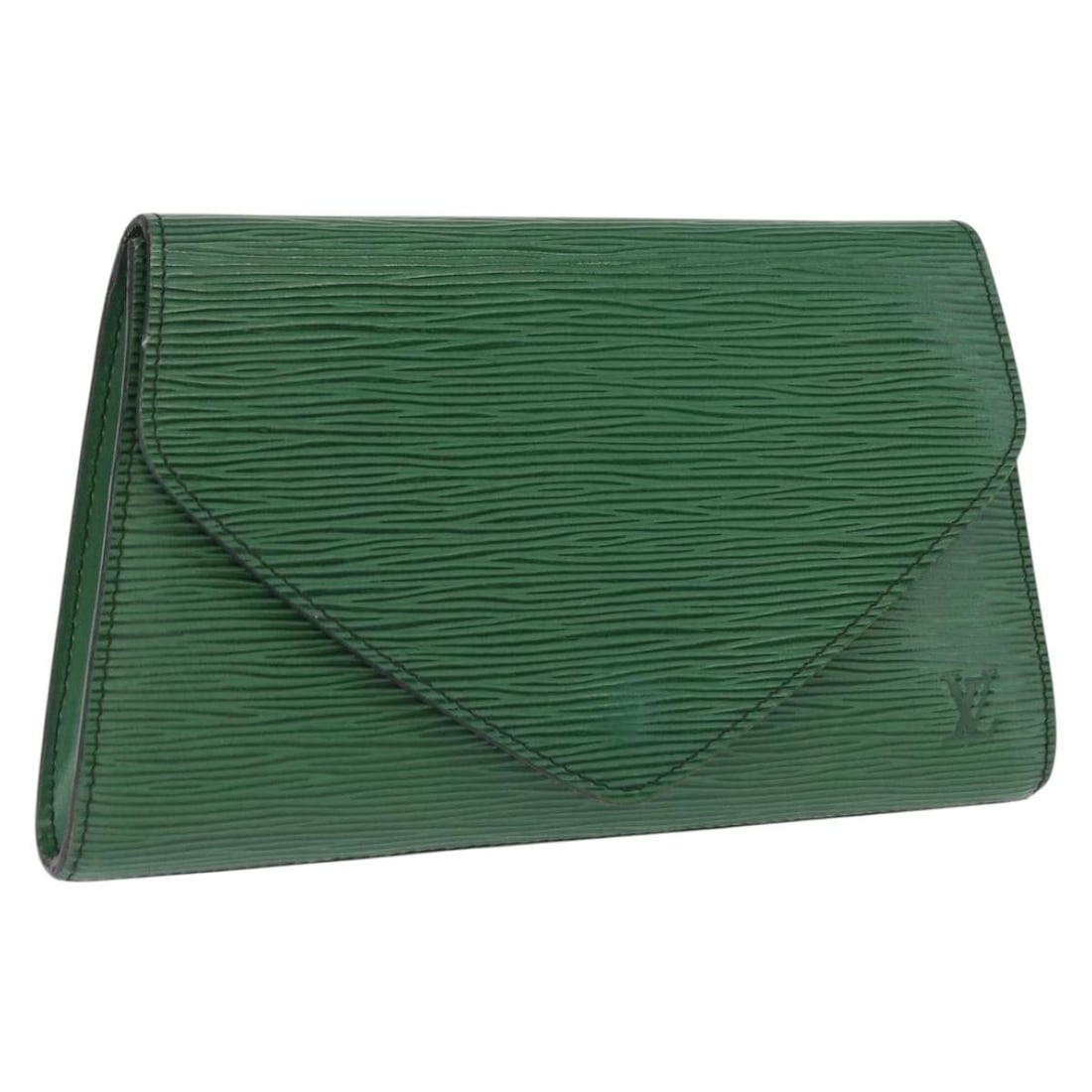 Green Epi Leather Louis Vuitton Art Deco Clutch M52634: Green Epi Leather Louis Vuitton Art Deco Clutch M52634 This Louis Vuitton Epi Art Deco clutch bag features a green Epi leather exterior, offering both durability and distinctive texture. The bag is cr
