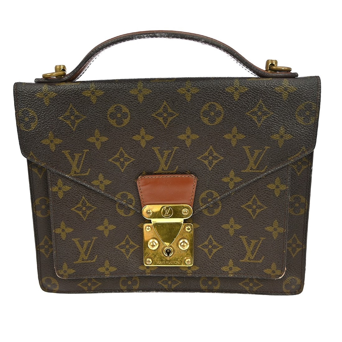 Louis Vuitton Monceau 28 Monogram Canvas Zip Handbag: Louis Vuitton Monceau 28 Monogram Canvas Zip Handbag This Louis Vuitton Monogram Monceau 26 business handbag features the iconic monogram canvas exterior with beige double handles and zip closure. The