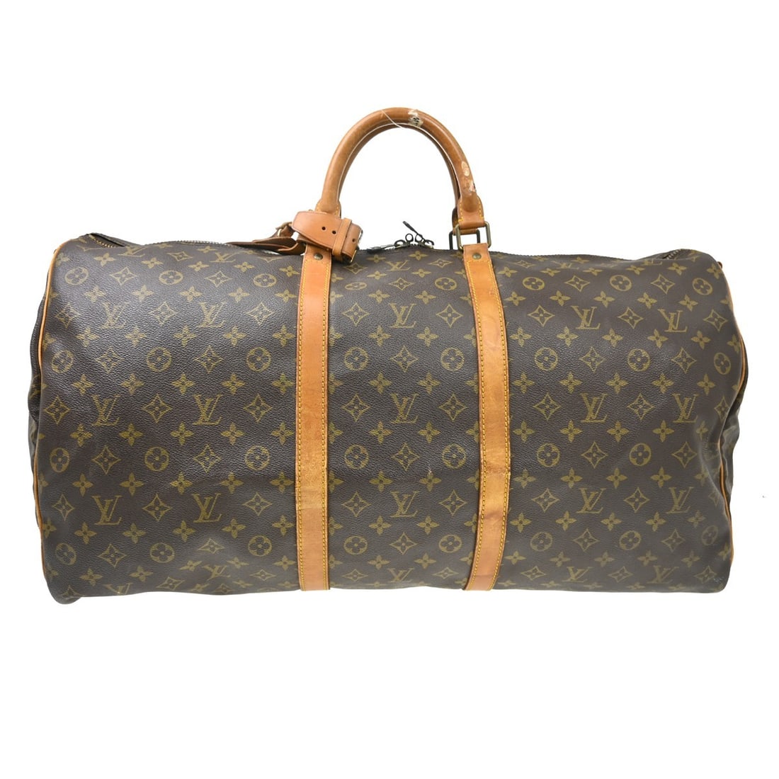 Louis Vuitton Keepall Bandouliere 60 Monogram Canvas Travel Duffle: Louis Vuitton Keepall Bandouliere 60 Monogram Canvas Travel Duffle This is a vintage Louis Vuitton Keepall Bandouliere 60 duffle bag, crafted from the brand's signature monogram canvas with leather tr