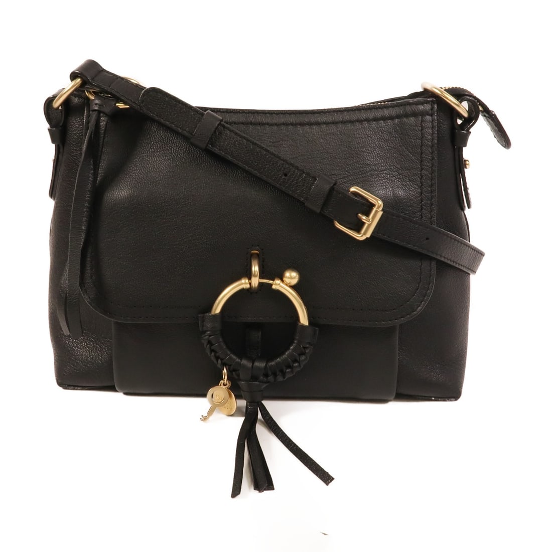 Black calfskin See by Chloe shoulder bag GHW: Black calfskin See by Chloe shoulder bag GHW This See by Chloe shoulder bag is crafted from black calfskin leather, featuring gold-tone hardware. Designed for women, it offers a stylish and versatile 