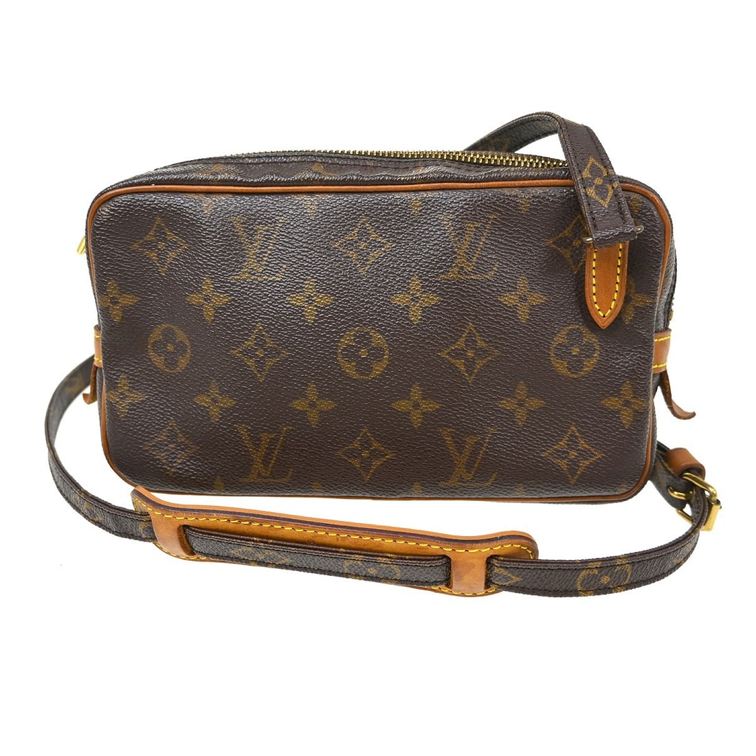 Louis Vuitton Marly Monogram Mini Crossbody Bag: Louis Vuitton Marly Monogram Mini Crossbody Bag This Louis Vuitton Marly Bandouliere shoulder bag features the iconic monogram pattern on brown leather, complemented by a brown canvas lining. Designed