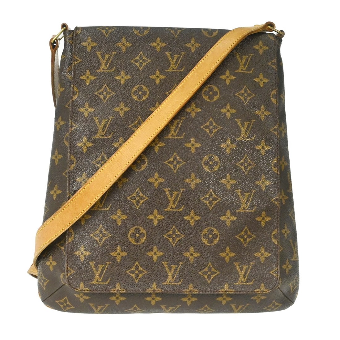 Louis Vuitton Monogram Musette Shoulder Bag 12 x 14 x 4 in: Louis Vuitton Monogram Musette Shoulder Bag 12 x 14 x 4 in This Louis Vuitton Musette shoulder bag features the iconic monogram canvas exterior complemented by brown leather shoulder straps and gold-t