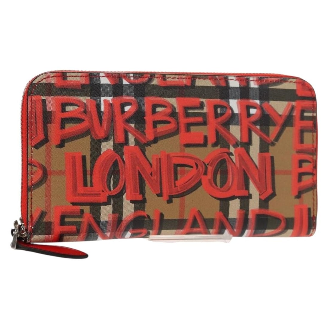 BURBERRY Nova Check Graffiti Long Wallet PVC Beige Italy Auth 143015M (1 of 18)