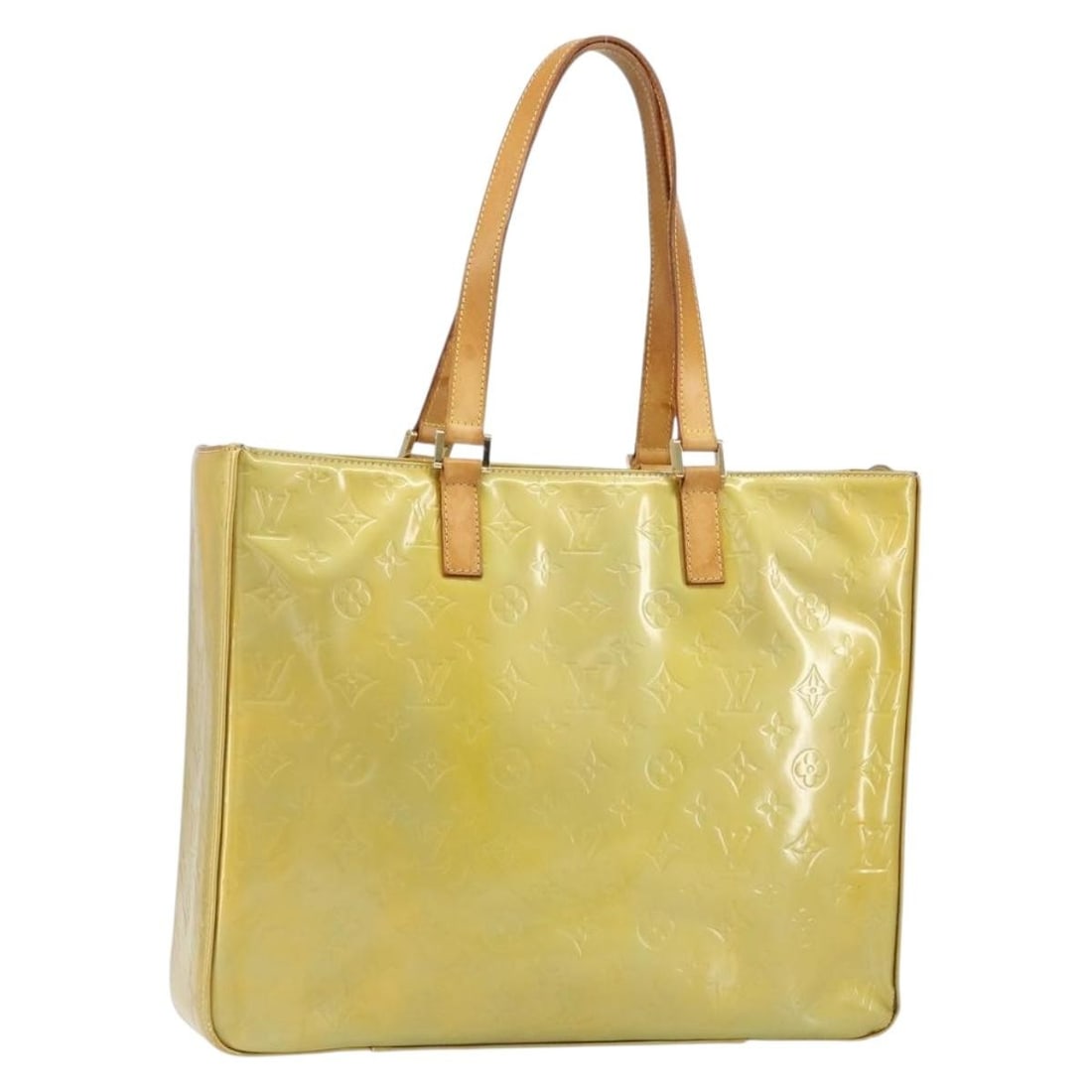 LOUIS VUITTON Monogram Vernis Columbus Tote Bag Gris M91028 Auth (1 of 18)