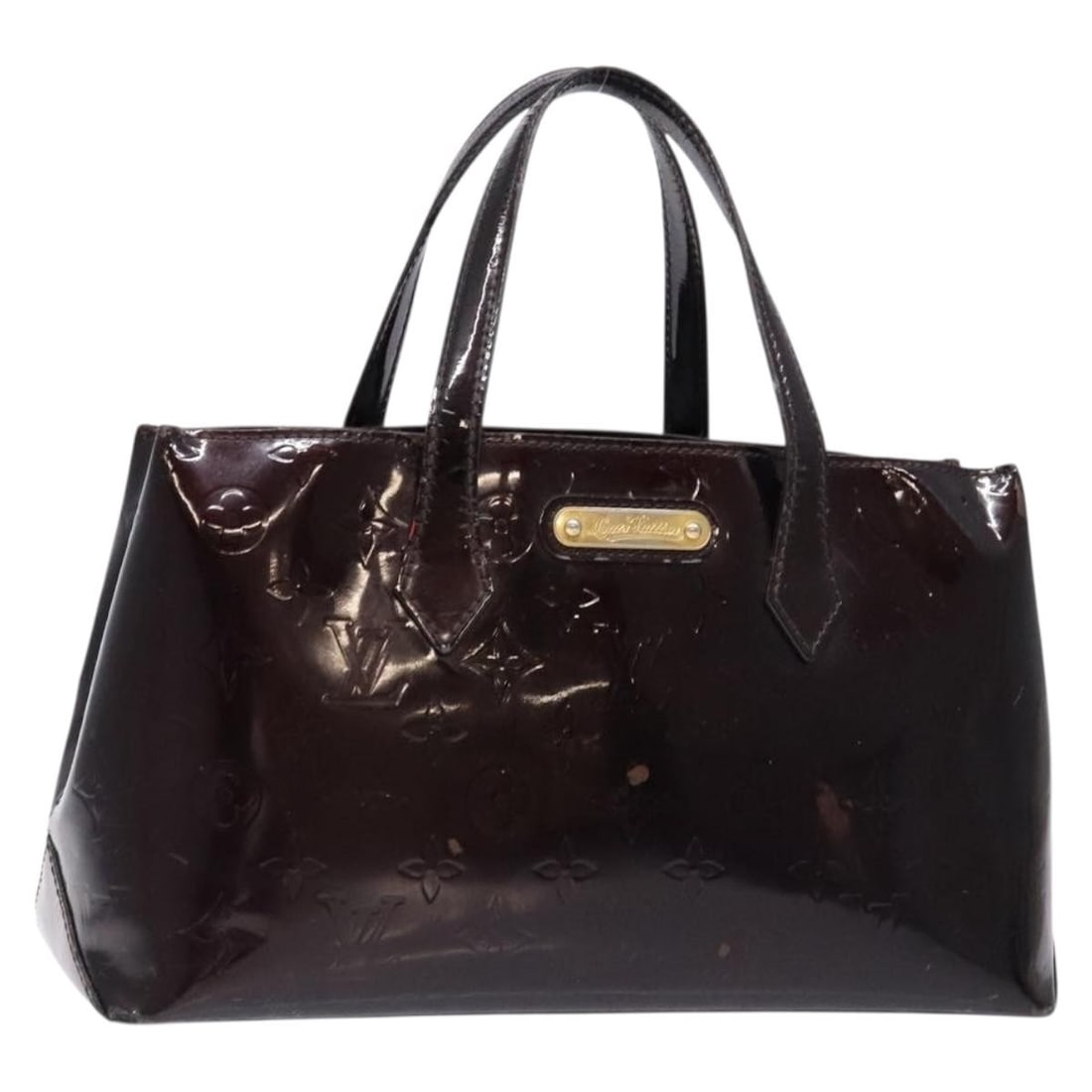 Louis Vuitton Monogram Vernis Wilshire PM Hand Bag Amarante M93641 Auth (1 of 18)