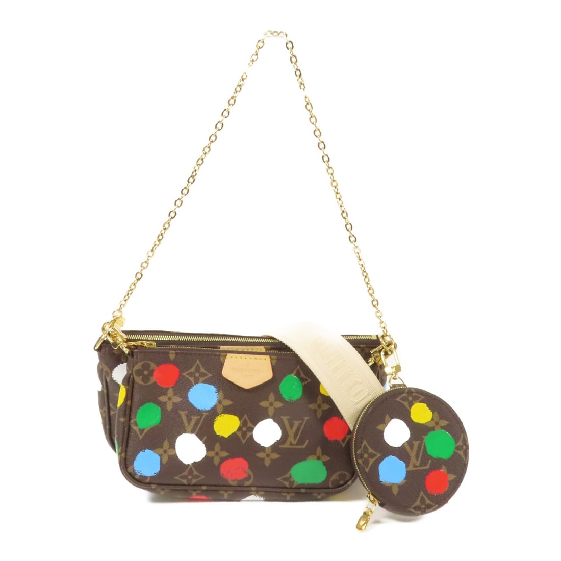 LOUIS VUITTON LV X YK Monogram 2way Shoulder Bag M46385: LOUIS VUITTON LV X YK Monogram 2way Shoulder Bag M46385 Elevate your style with this Louis Vuitton 2-way Shoulder Bag, a perfect blend of functionality and luxury. Crafted from durable PVC coated canv