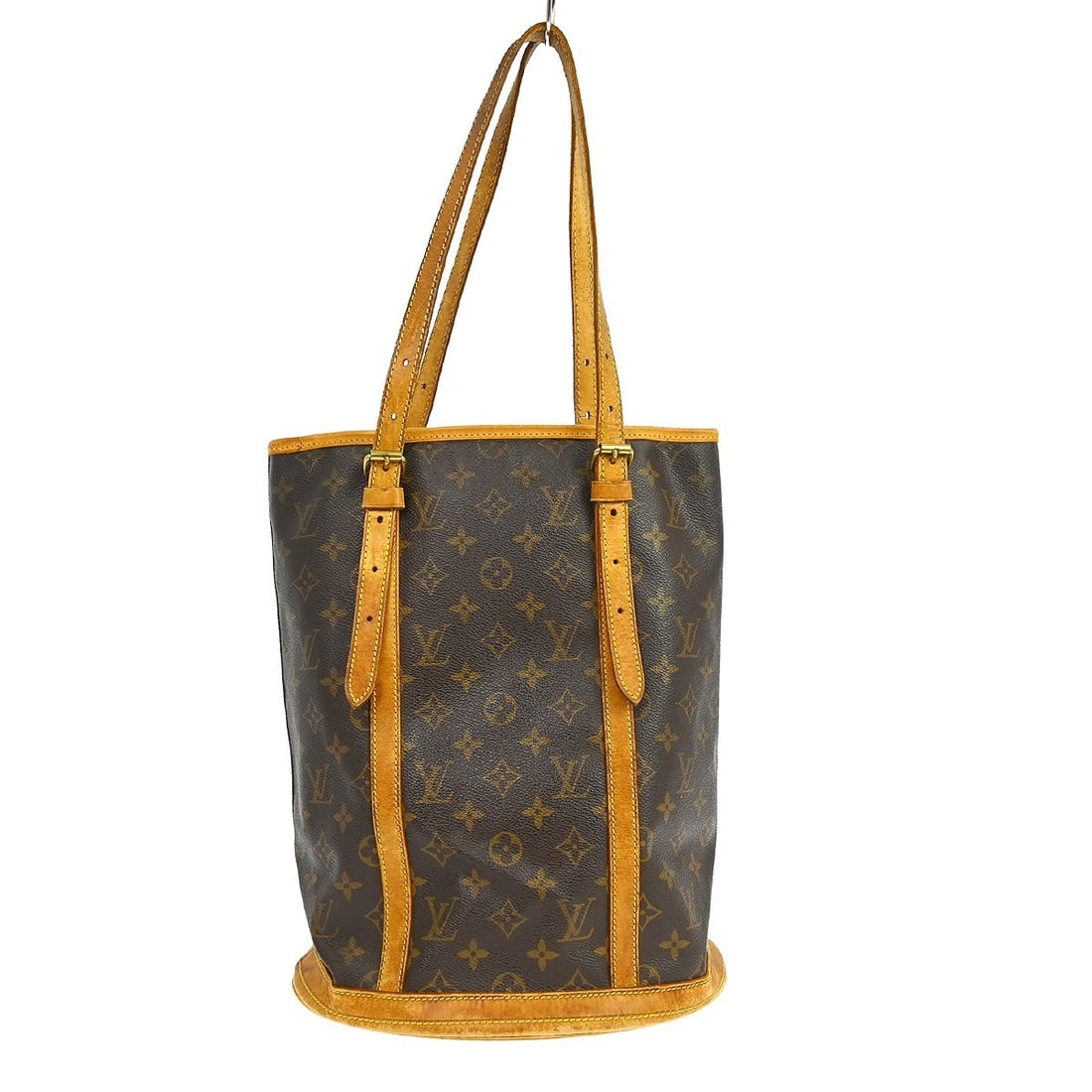 Louis Vuitton Monogram canvas bucket tote GM M42236: Louis Vuitton Monogram canvas bucket tote GM M42236 This Louis Vuitton Monogram Bucket GM tote bag features the iconic monogram canvas exterior with brown leather shoulder straps and beige leather lin
