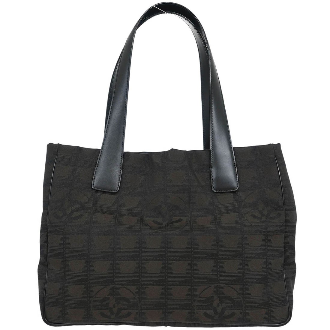 Chanel Brown Jacquard Nylon Travel Tote Handbag Italy (1 of 10)