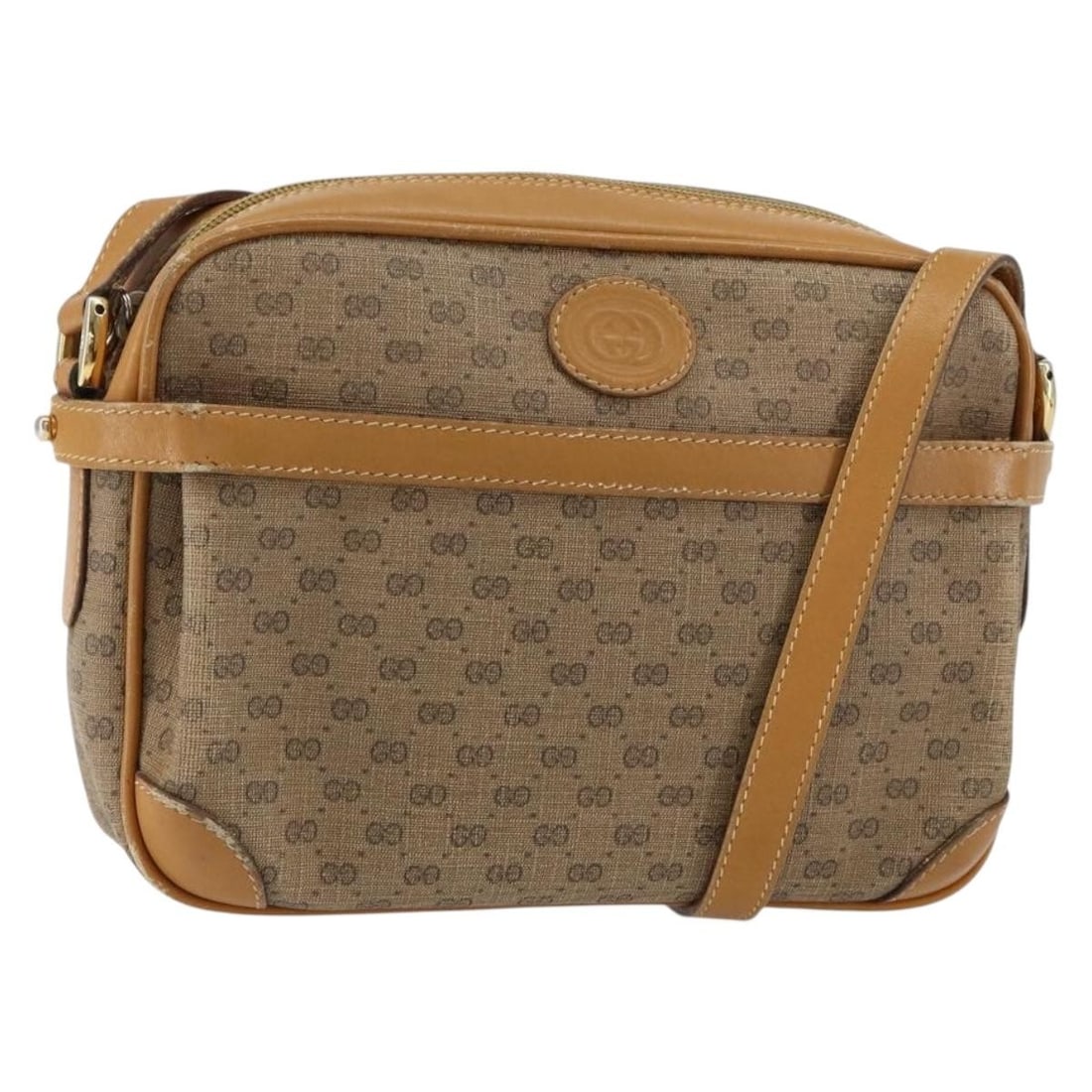 GUCCI Micro GG Supreme Shoulder Bag PVC Gold Beige 007 084 0092 Authentic (1 of 18)
