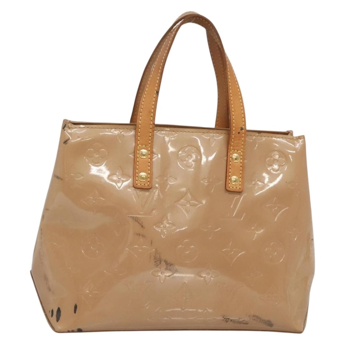 LOUIS VUITTON Monogram Vernis Reade PM Hand Bag Noisette M91334 Auth (1 of 18)