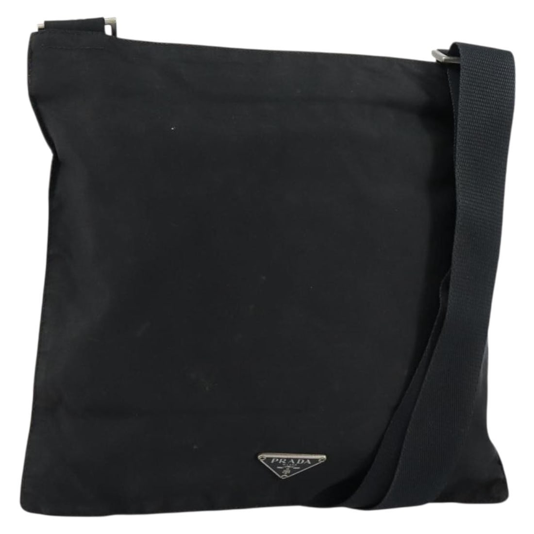 Prada black nylon women s handbag Italy silver trim (1 of 18)