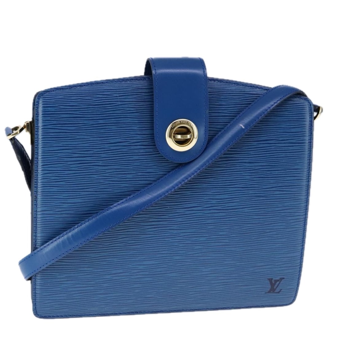 Louis Vuitton Capucines Epi Leather Blue Shoulder Bag M52345: Louis Vuitton Capucines Epi Leather Blue Shoulder Bag M52345 This Louis Vuitton Epi Capuchin shoulder bag features a striking blue Epi leather exterior and is designed for women. The bag offers a