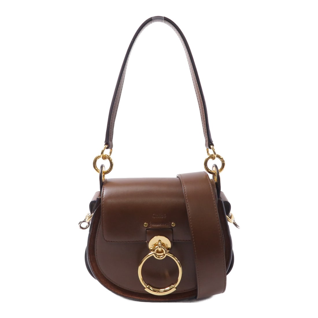 Chloe Tess Brown Calfskin 2 Way Shoulder Bag GHW Small: Chloe Tess Brown Calfskin 2 Way Shoulder Bag GHW Small This Chloe Small Tess bag is crafted from brown calfskin leather and features a versatile 2-way design that allows it to be worn as a shoulder ba