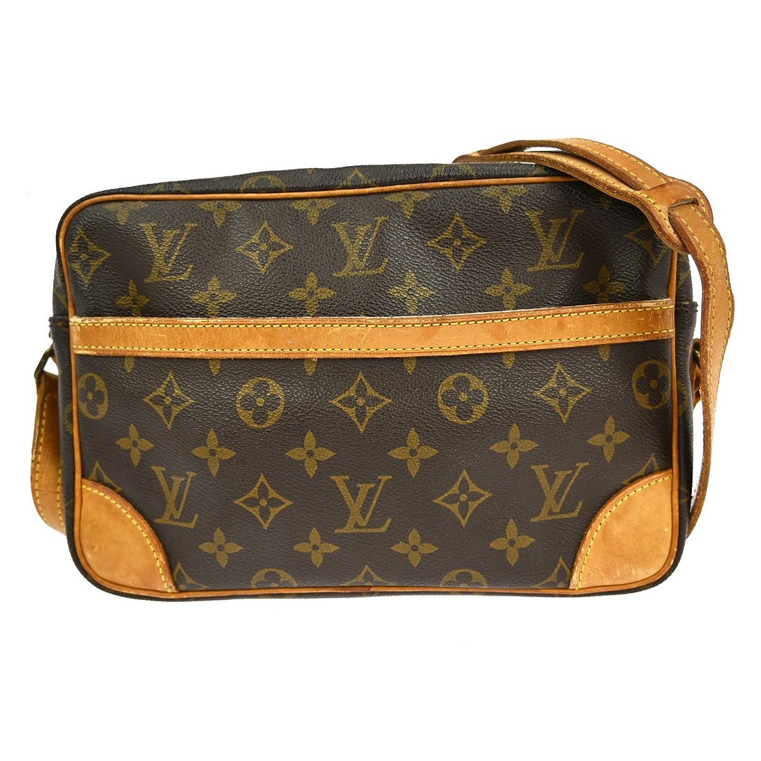 Louis Vuitton Trocadero 27 Monogram Crossbody Bag M51274: Louis Vuitton Trocadero 27 Monogram Crossbody Bag M51274 This vintage Louis Vuitton Trocadero 27 crossbody shoulder bag features the iconic monogram canvas exterior with brown leather accents. The bag