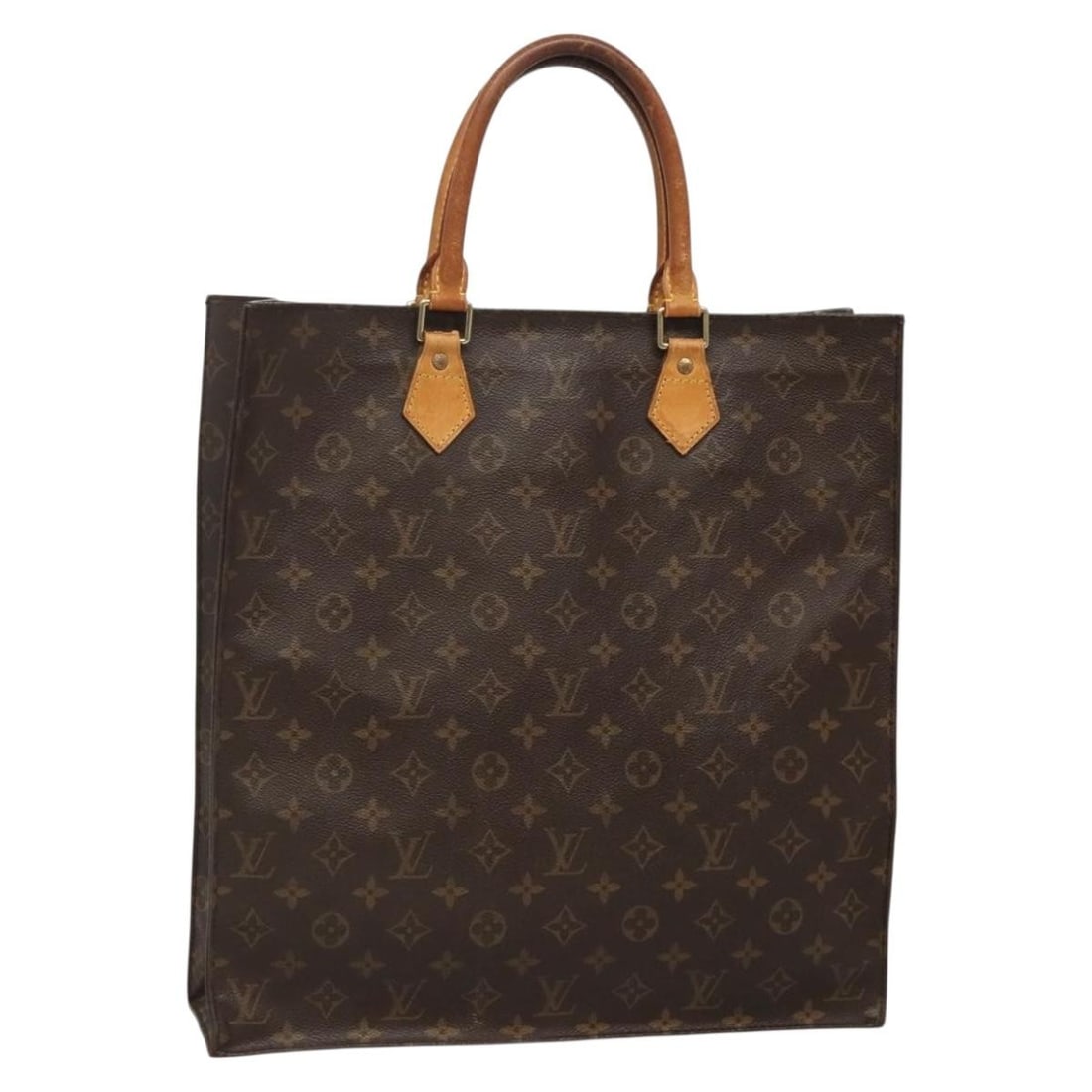 LOUIS VUITTON Monogram Sac Plat Hand Bag M51140 Authentic France (1 of 18)