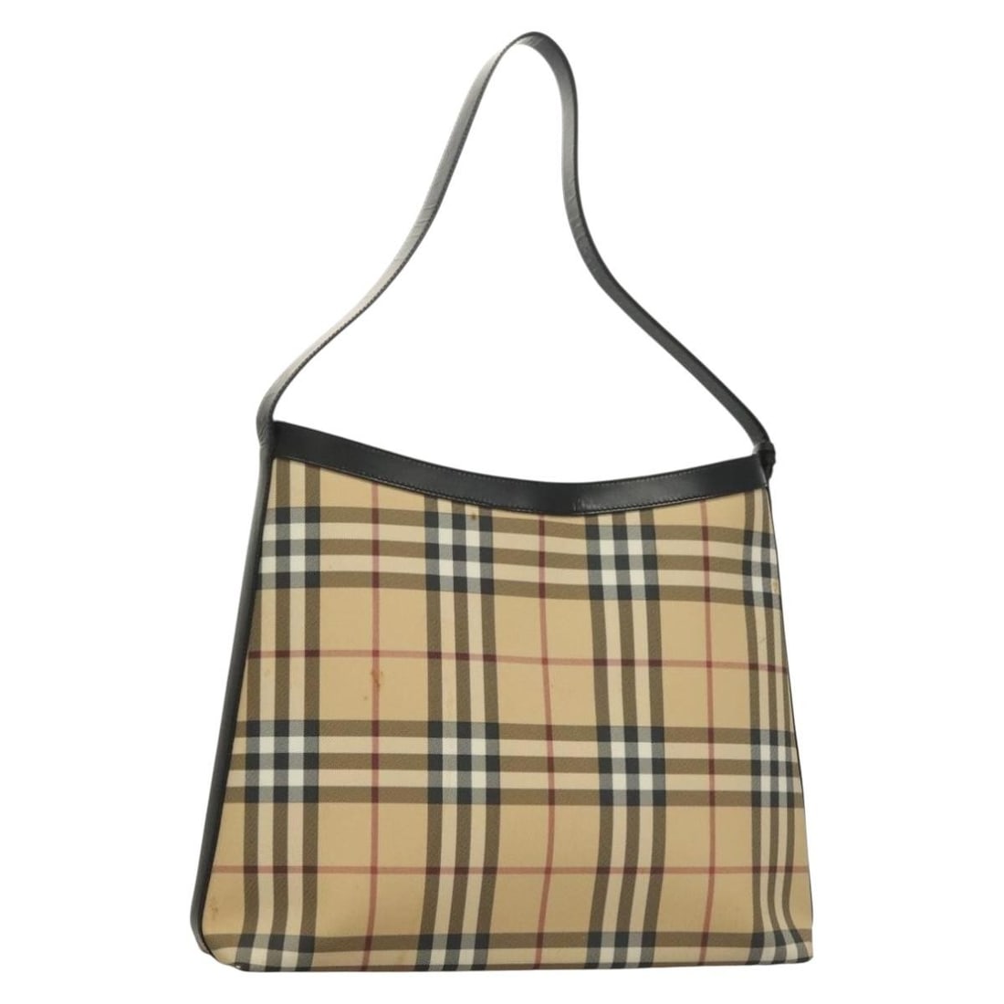 Burberry Nova Check Beige Silver PVC Leather Shoulder Bag Auth (1 of 18)