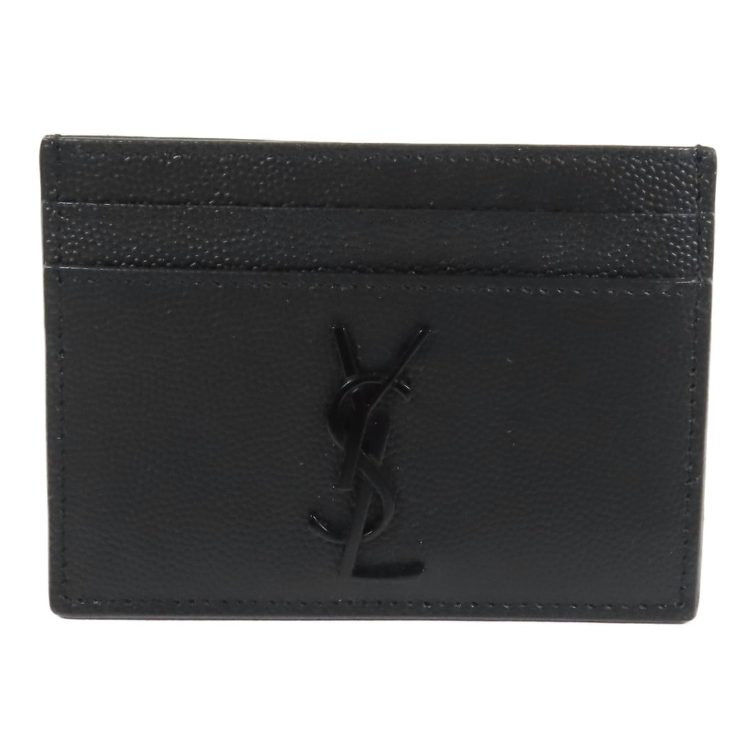 Saint Laurent Black Calfskin Card Holder 485631: Saint Laurent Black Calfskin Card Holder 485631 This Saint Laurent card case is expertly crafted from black calfskin leather, offering a sleek and sophisticated accessory for organizing cards. Designe