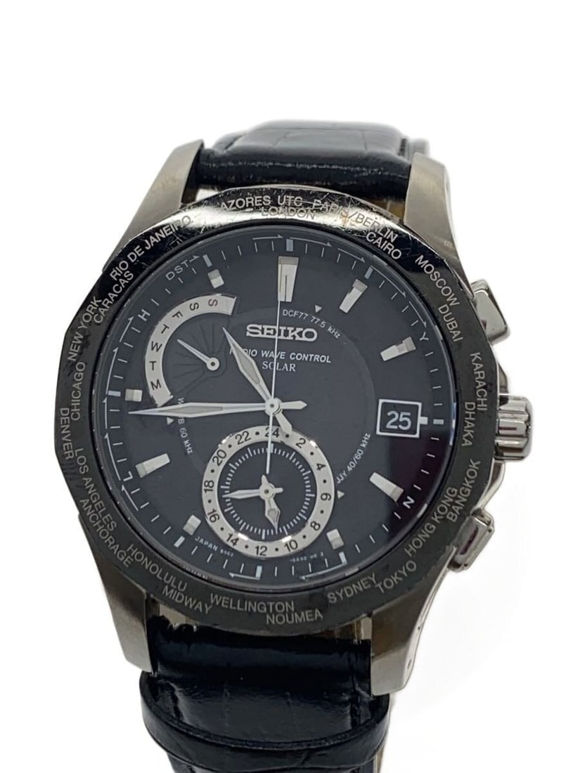 Seiko Brightz Men's Black Wristwatch 8B53 0AA0: Seiko Brightz Men's Black Wristwatch 8B53 0AA0 This SEIKO Brightz 8B53-0AA0 men's wristwatch features a black color scheme and is crafted with materials sourced from Japan. The watch is pre-owned and 