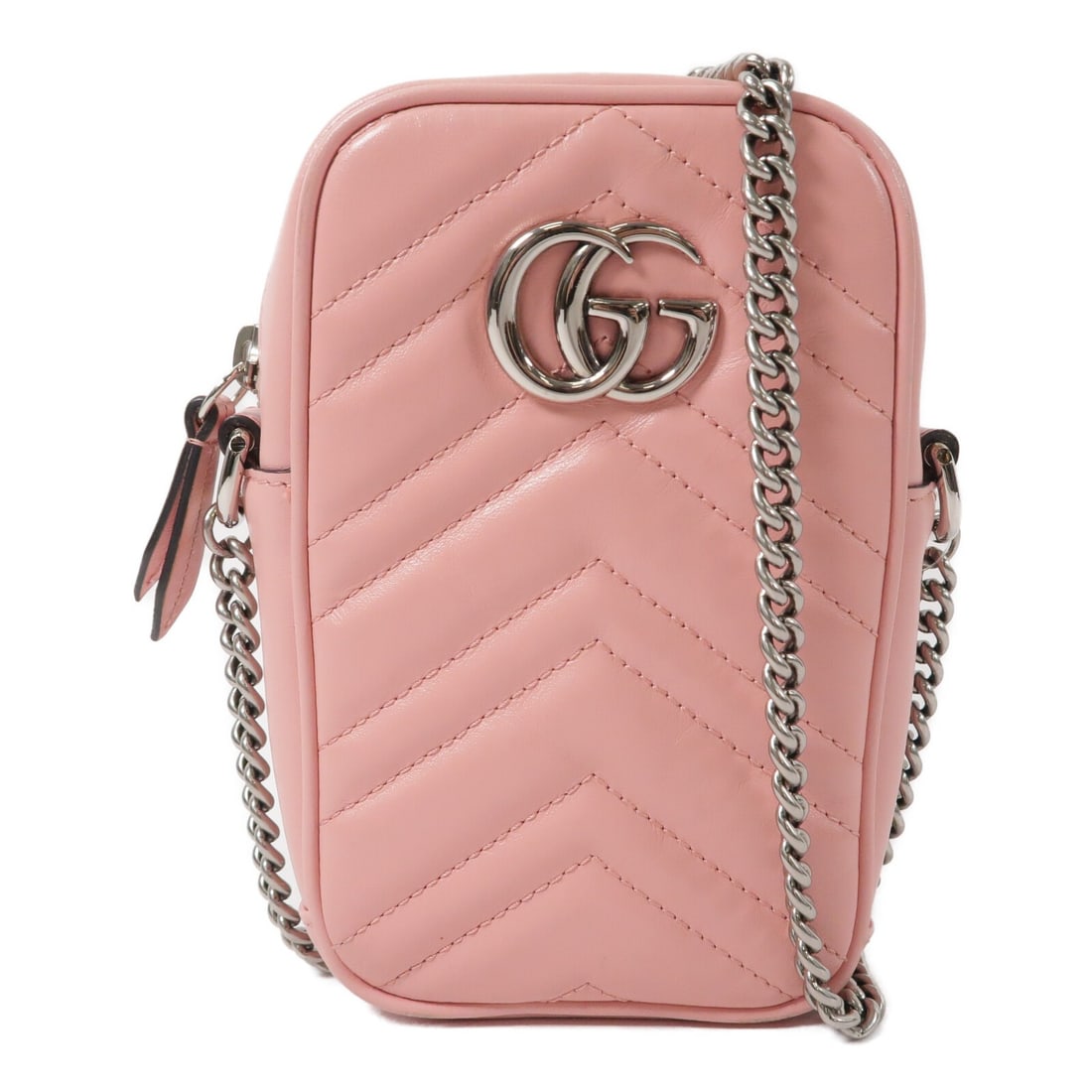 Gucci GG Marmont Mini Pink Calfskin Shoulder Bag (1 of 12)