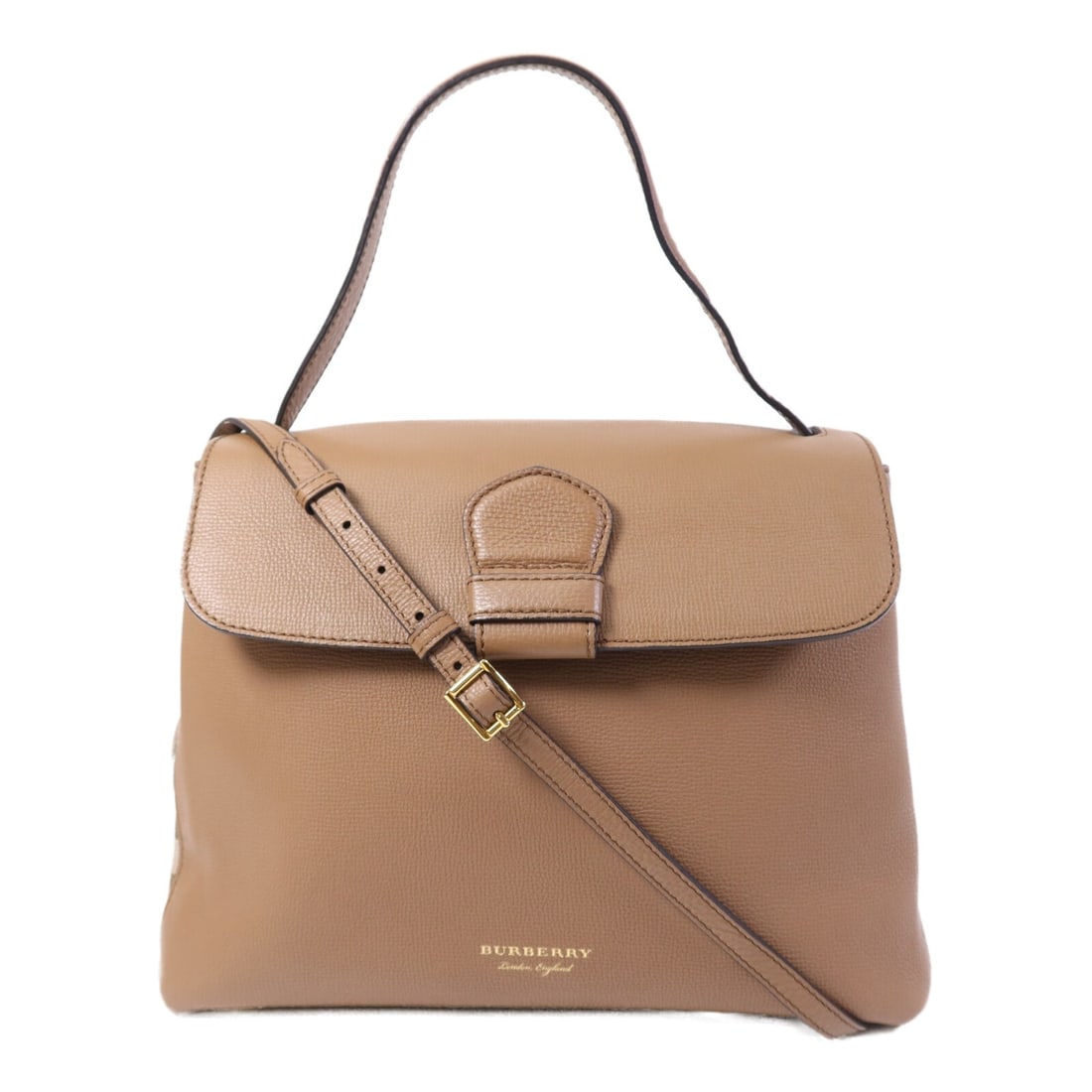 Burberry calfskin brown 2way shoulder bag GHW 4061173: Burberry calfskin brown 2way shoulder bag GHW 4061173 This Burberry 2-way shoulder bag is crafted from brown calfskin leather, offering both style and versatility. Designed for women, the bag features