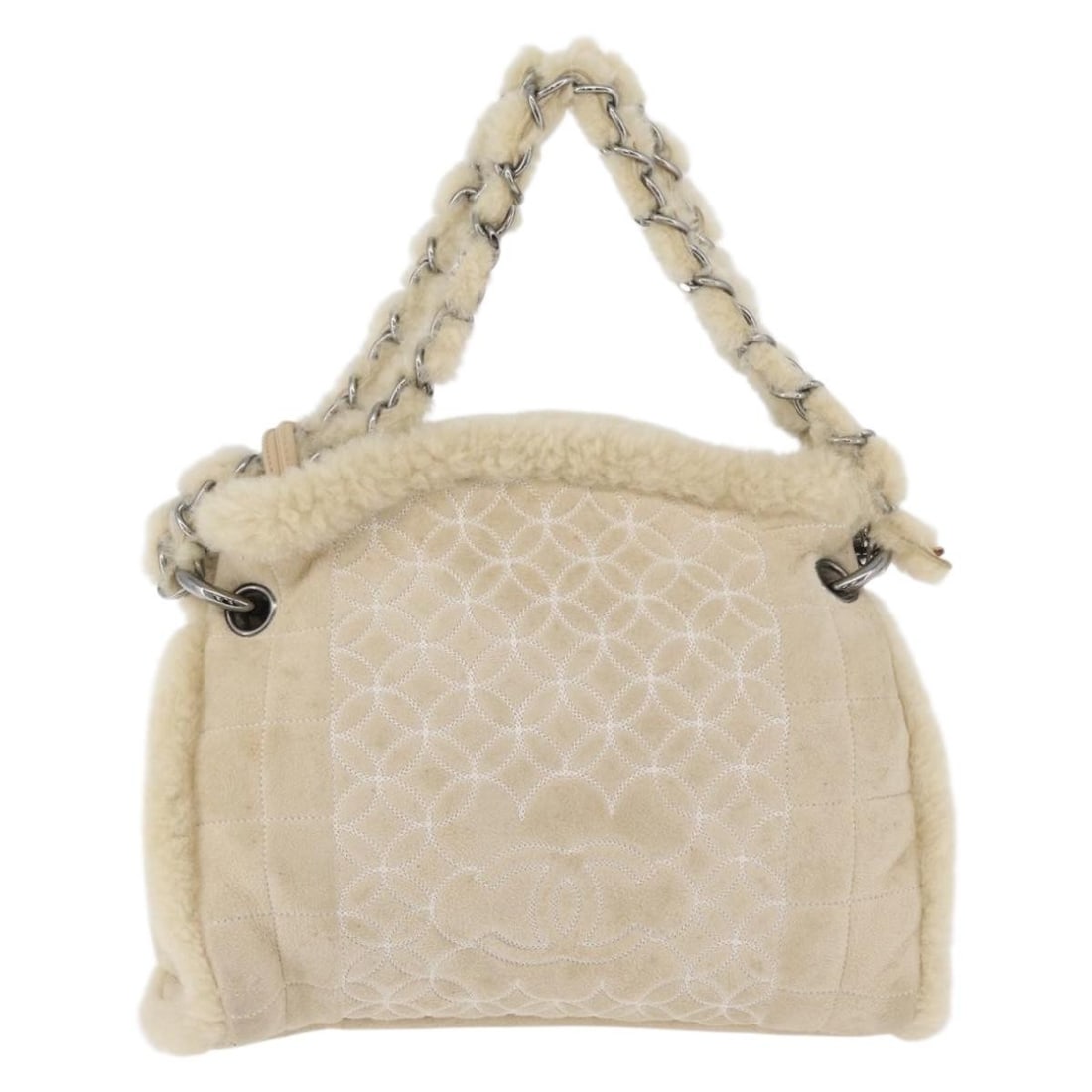 Chanel Vintage Embroidered CC Chain Tote Beige Canvas (1 of 18)