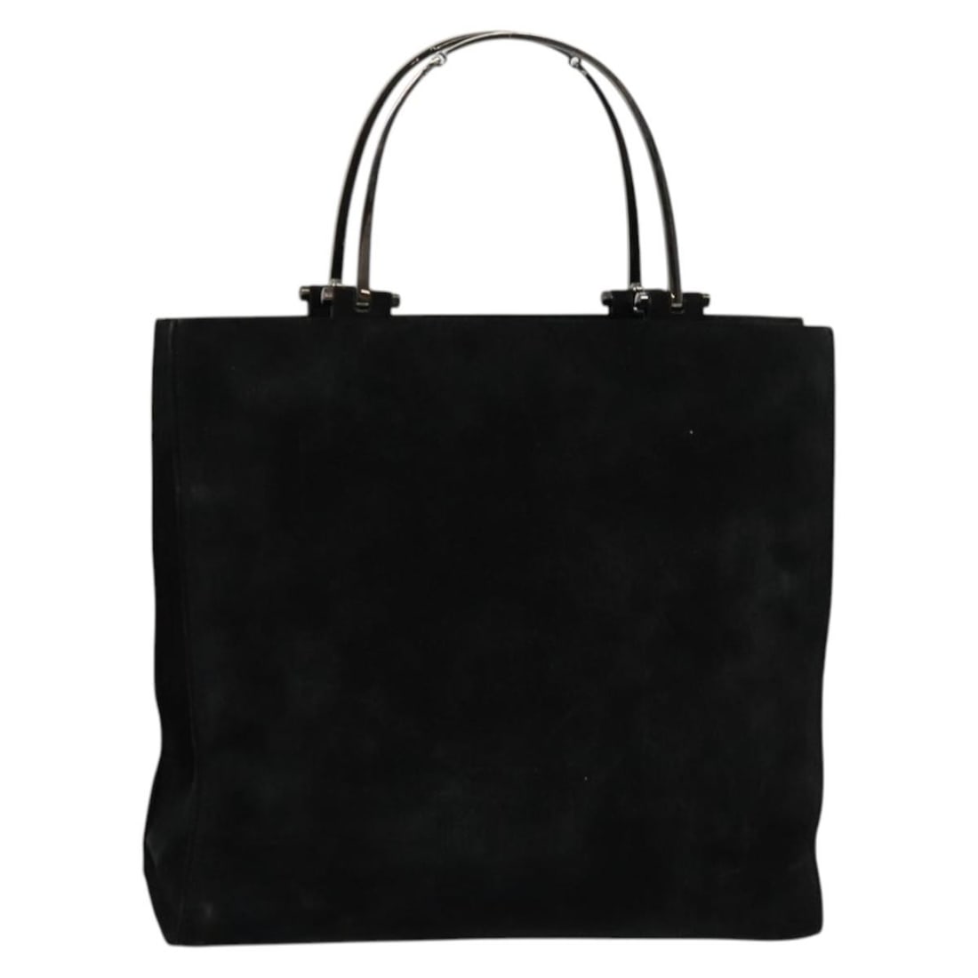 GUCCI Suede Hand Bag Black Silver 002 1025 Authentic Made in Italy (1 of 18)