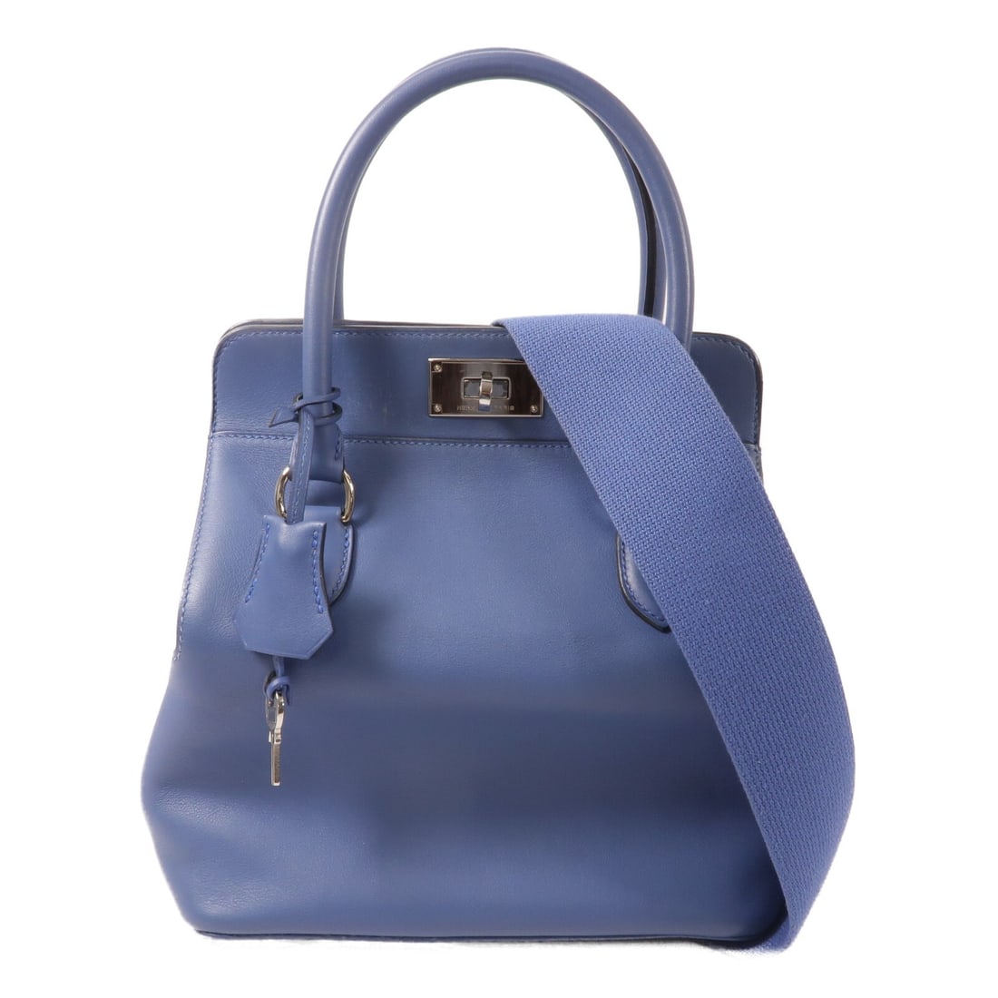 Hermes Toolbox 20 Bleu Agate Calfskin Shoulder Bag PHW (1 of 18)