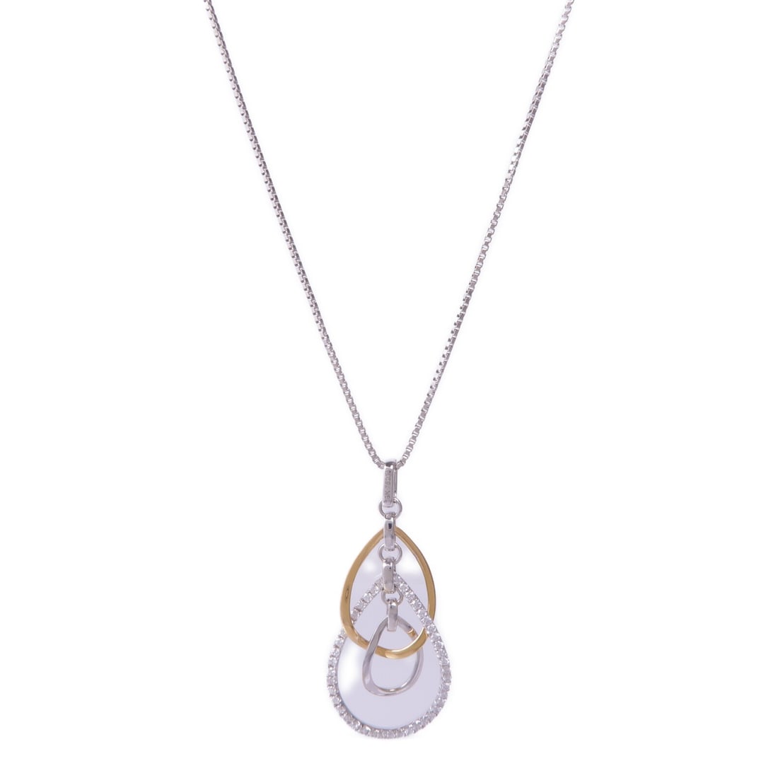 JEWELRY Diamond Necklace in 18K Yellow Gold and White Gold: JEWELRY Diamond Necklace in 18K Yellow Gold and White Gold This exquisite diamond necklace showcases the elegance of 18K yellow gold, expertly crafted to enhance the brilliance of the clear diamonds. 