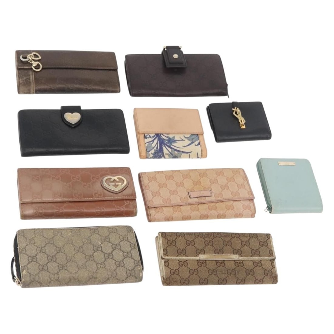 Gucci GG Canvas Leather Wallet Beige Black Brown (1 of 16)