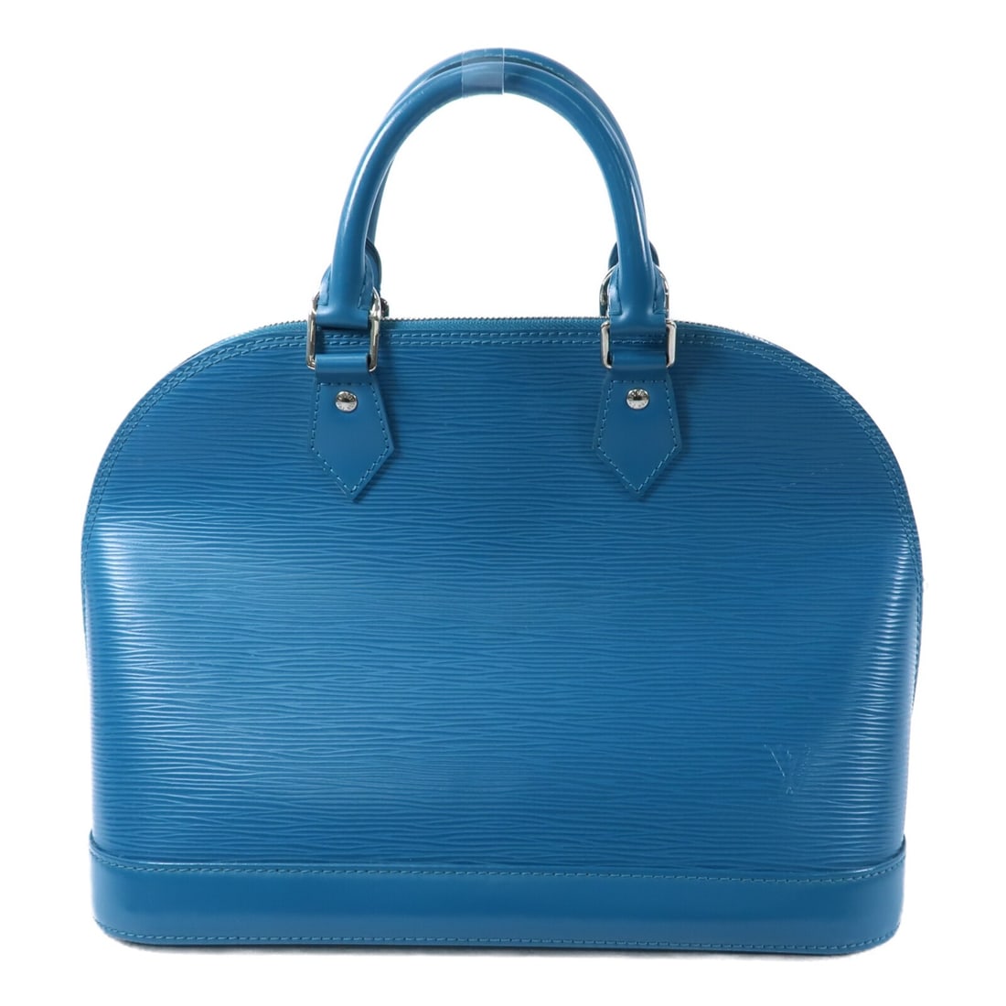 Louis Vuitton Alma PM Blue Epi Leather Handbag: Louis Vuitton Alma PM Blue Epi Leather Handbag This Louis Vuitton Alma PM handbag features blue Epi leather crafted from calfskin, offering a sophisticated and durable design. The bag is sized for eve