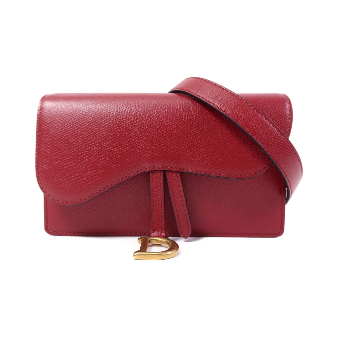 Dior Saddle Red Calfskin Waist Belt Bag with Gold Hardware (1 of 15)