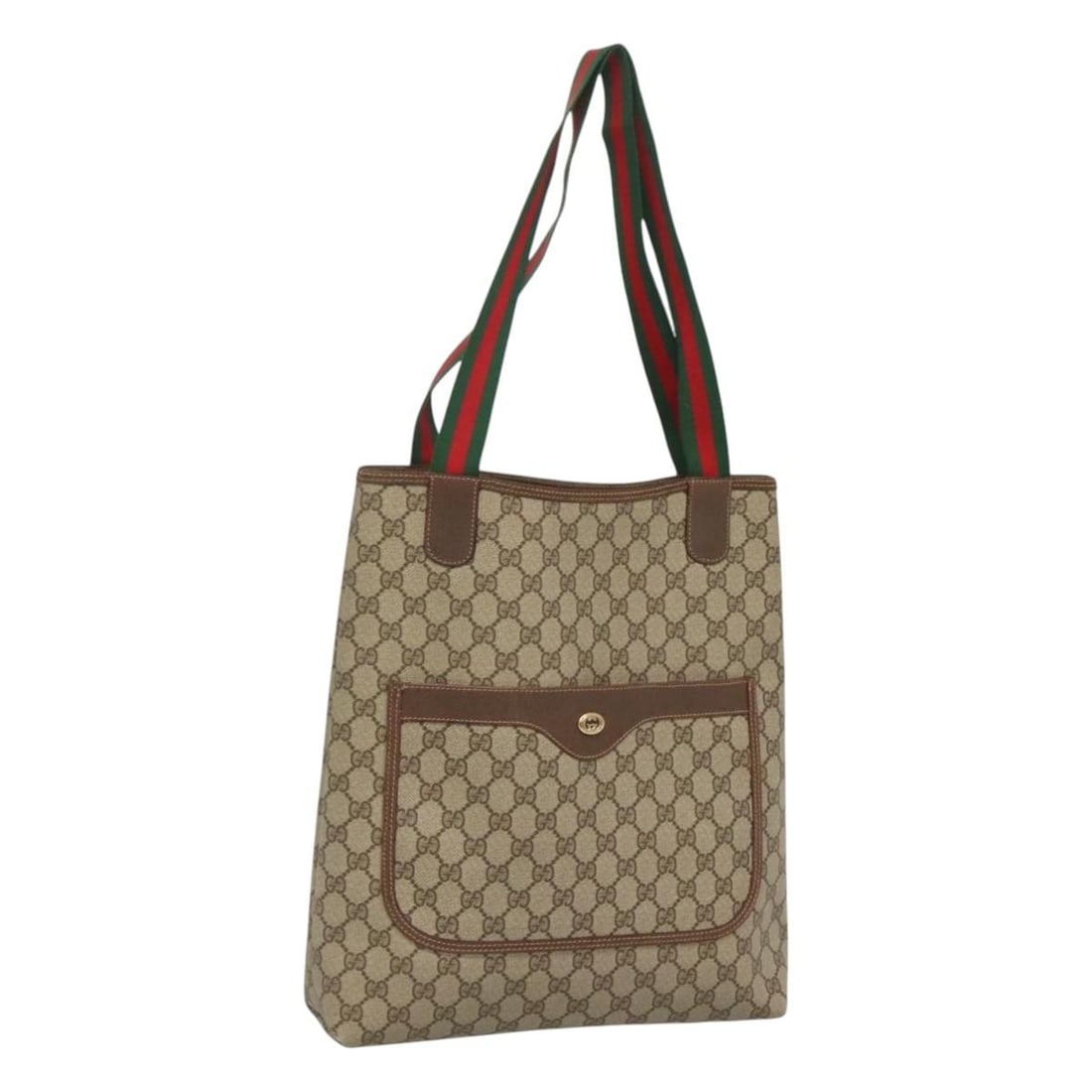 Beige GG Supreme Sherry Web Tote by Gucci PVC Leather 89 02 003: Beige GG Supreme Sherry Web Tote by Gucci PVC Leather 89 02 003 This is a Gucci GG Supreme Web Sherry Line tote bag crafted from beige PVC leather and GG canvas. Designed for women, the bag features d