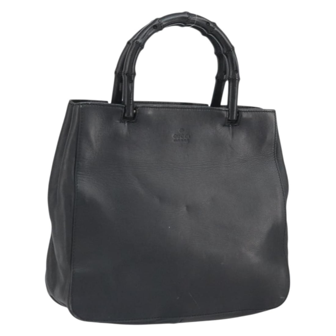 Black Leather Gucci Bamboo Handle Handbag 002 1061 Italy (1 of 18)
