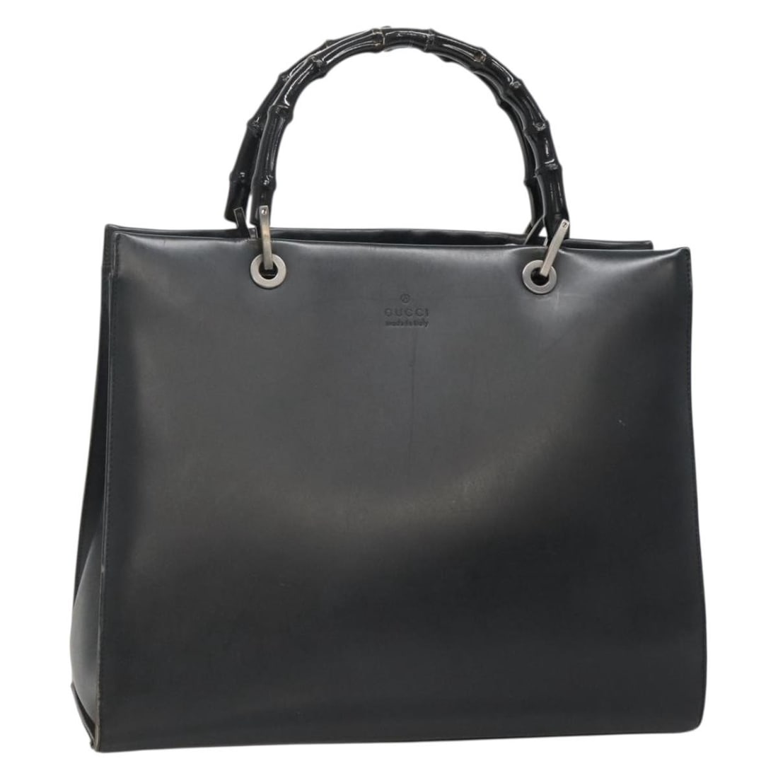 GUCCI Bamboo Hand Bag Leather Black 002 1010 3754 Made in Italy (1 of 18)