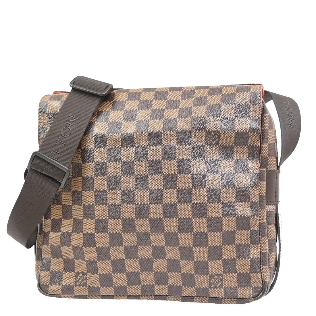 Louis Vuitton Naviglio Damier canvas unisex handbag: Louis Vuitton Naviglio Damier canvas unisex handbag This Louis Vuitton Naviglio Handbag features the iconic Damier canvas in a brown colorway. Designed for unisex use, it offers ample space and practi