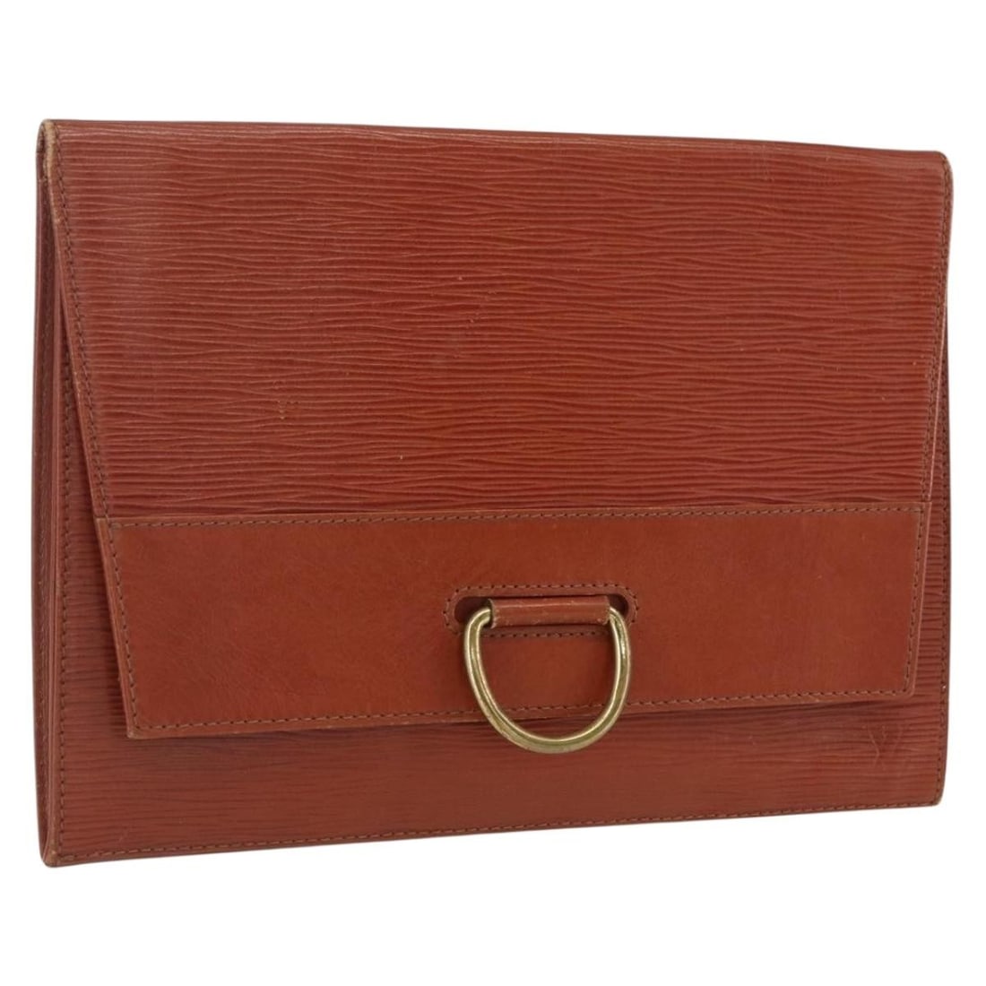 Brown Epi Leather Jena Clutch by Louis Vuitton M52723 France: Brown Epi Leather Jena Clutch by Louis Vuitton M52723 France This is a Louis Vuitton Epi Jena Clutch Bag in brown, crafted from durable Epi leather. The bag features a sleek and structured silhouette 