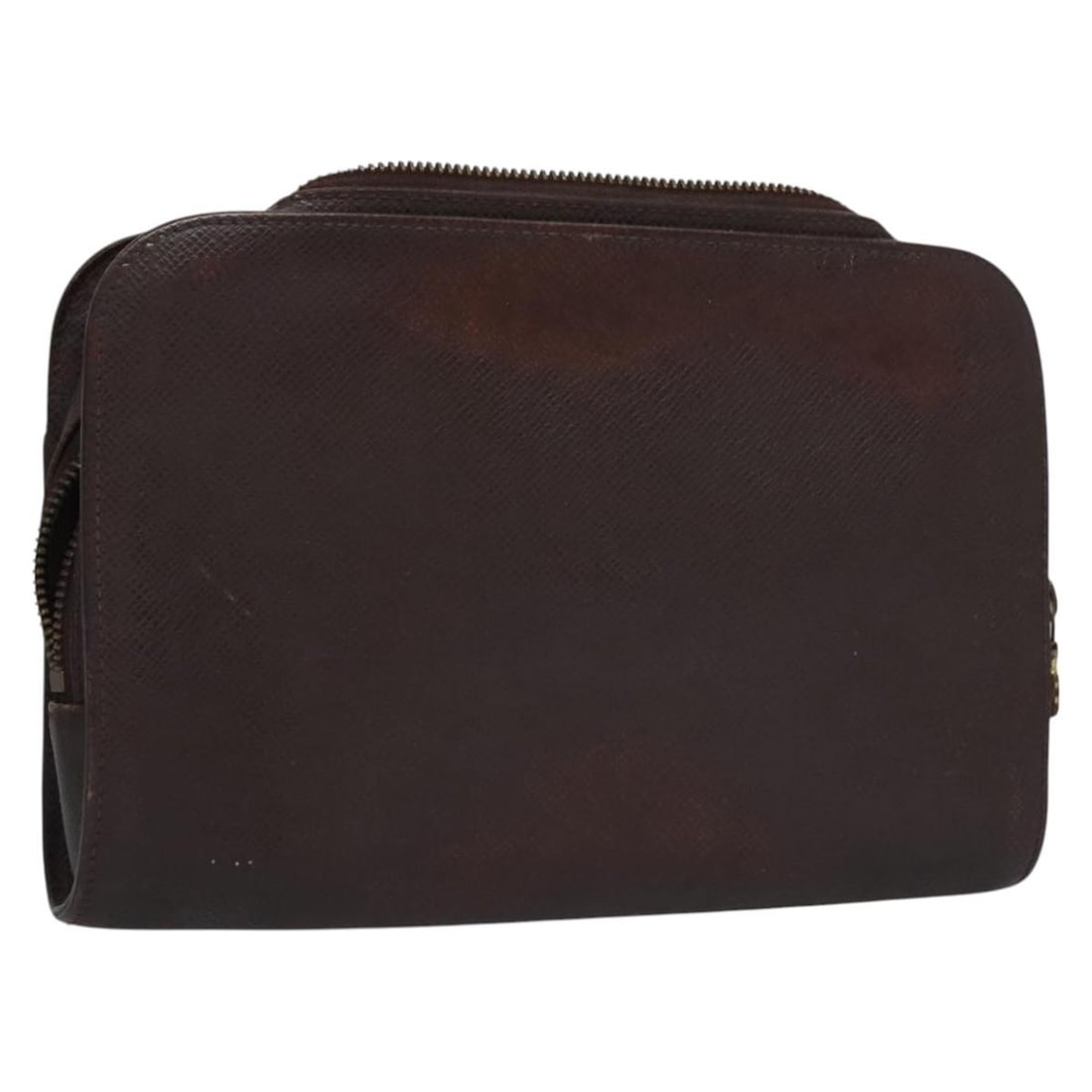 Louis Vuitton Baikal Taiga Leather Acajou Clutch Bag M30186 France: Louis Vuitton Baikal Taiga Leather Acajou Clutch Bag M30186 France This Louis Vuitton Taiga Baikal clutch bag in Acajou features a structured design crafted from Taiga leather. The clutch is designed 